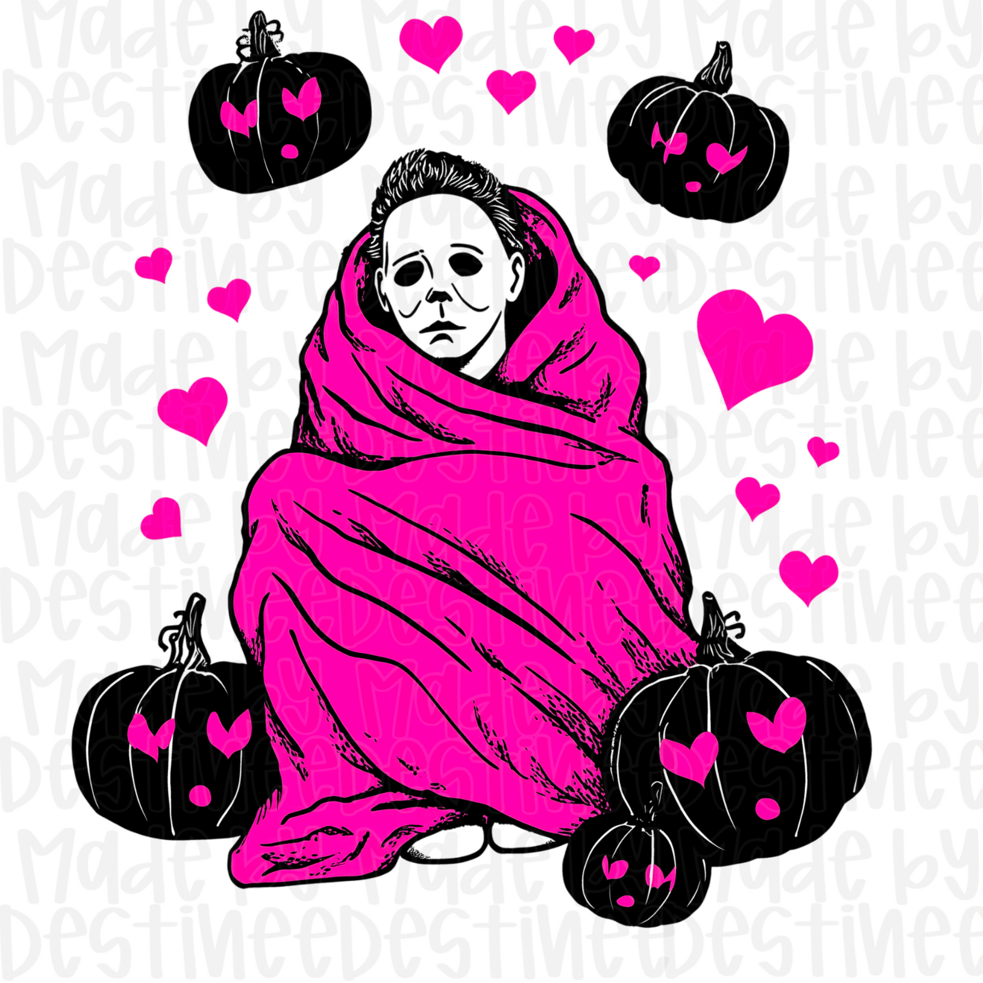 🖤 Moody Michael in Pink – Halloween Baddie Cozy PNG
