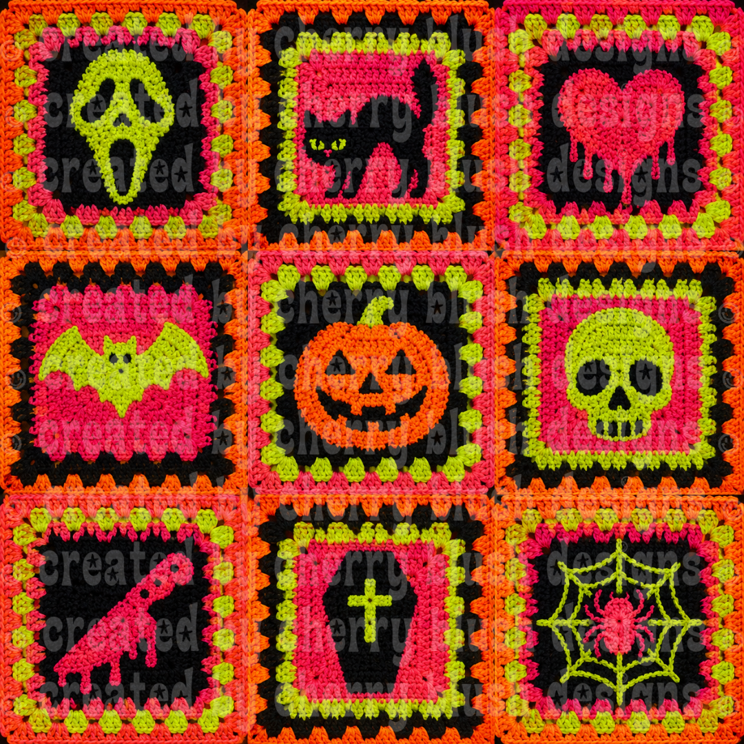 Neon Horror Crochet Seamless