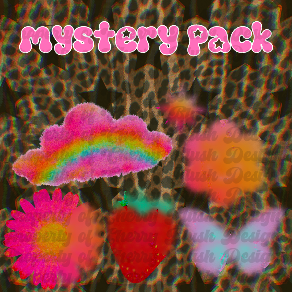 Mystery Clip Art Pack | Retro, Rainbow & Holographic PNG Elements