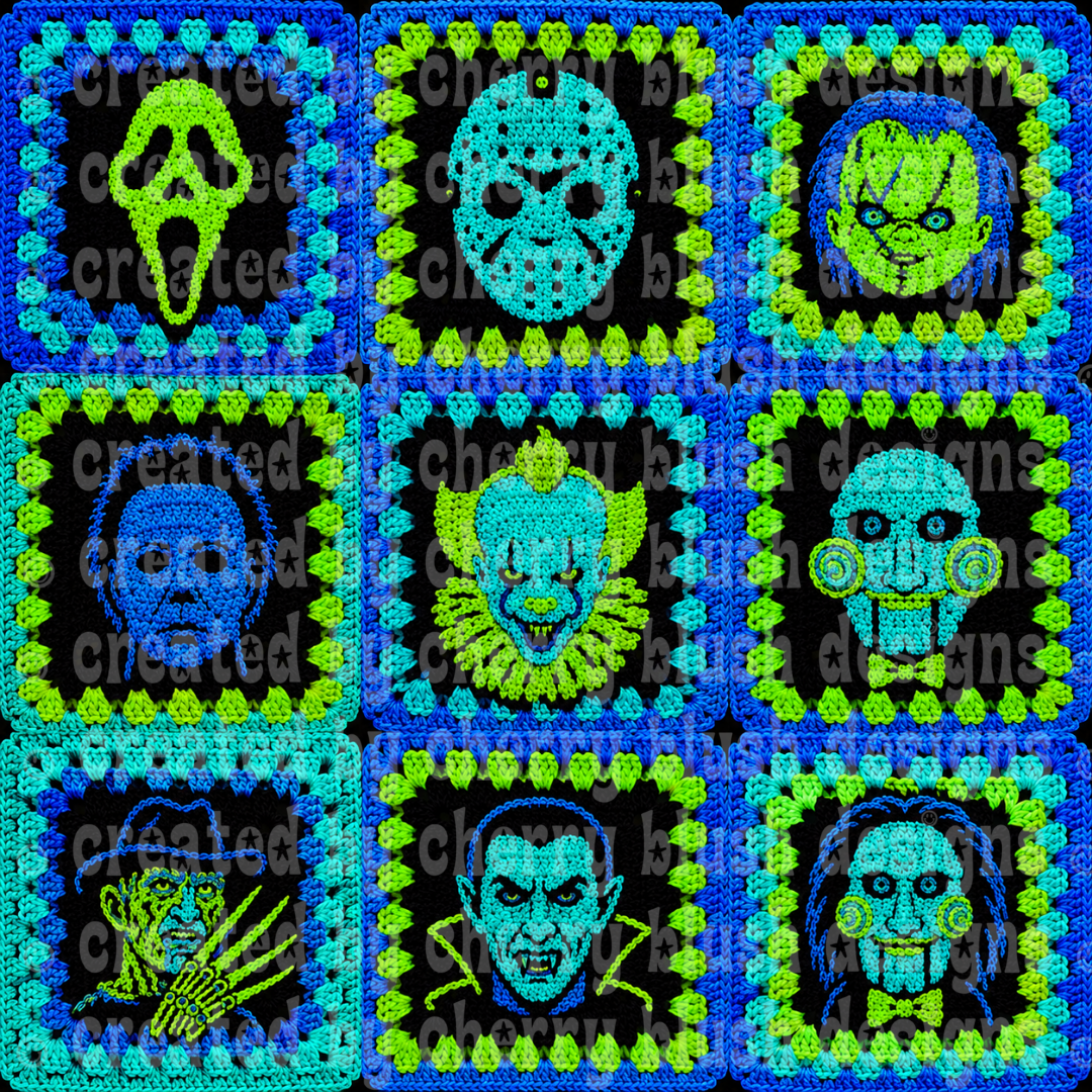 Blue Neon Crochet Seamless