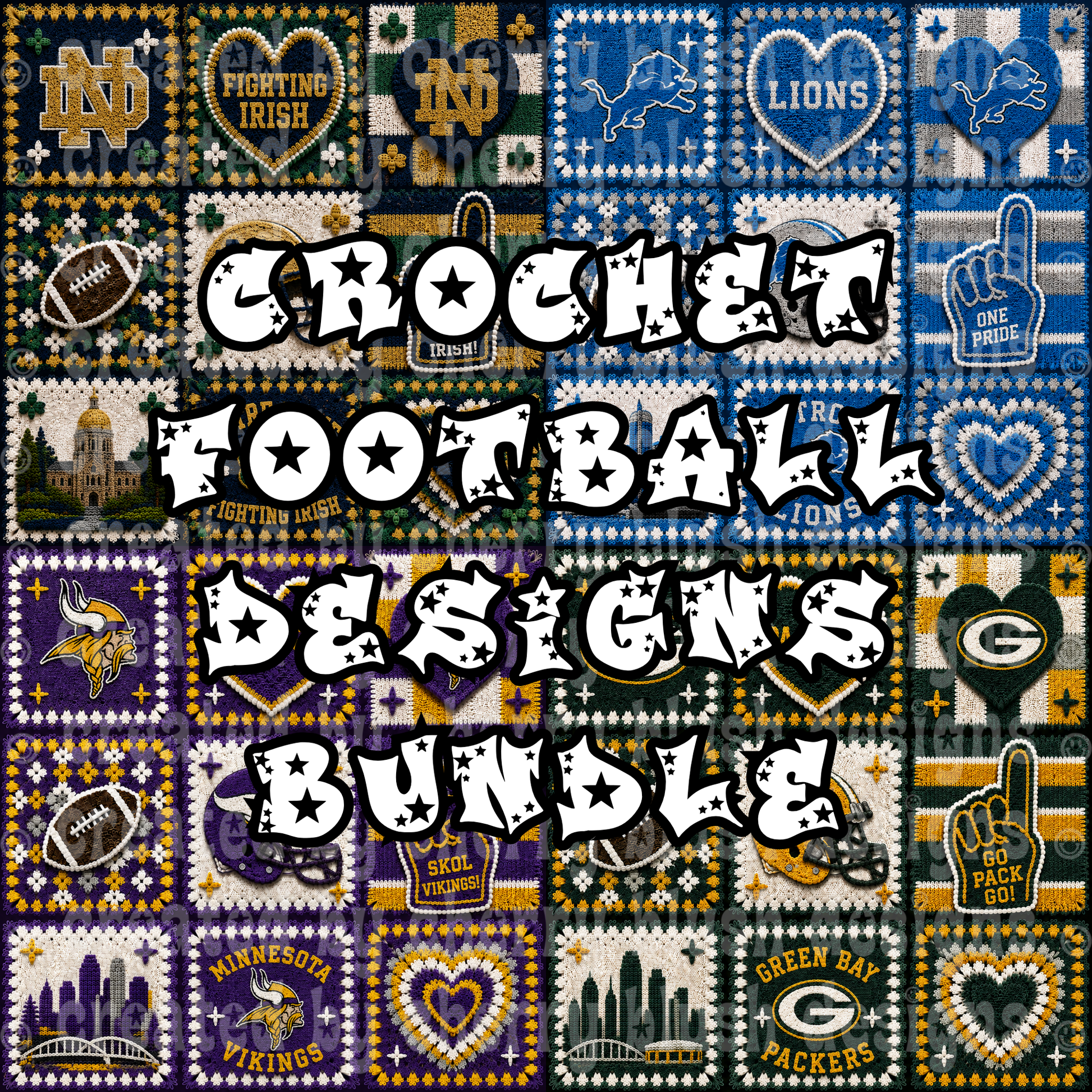 Crochet Football Designs Bundle (Drop Part 1- 44 Files)
