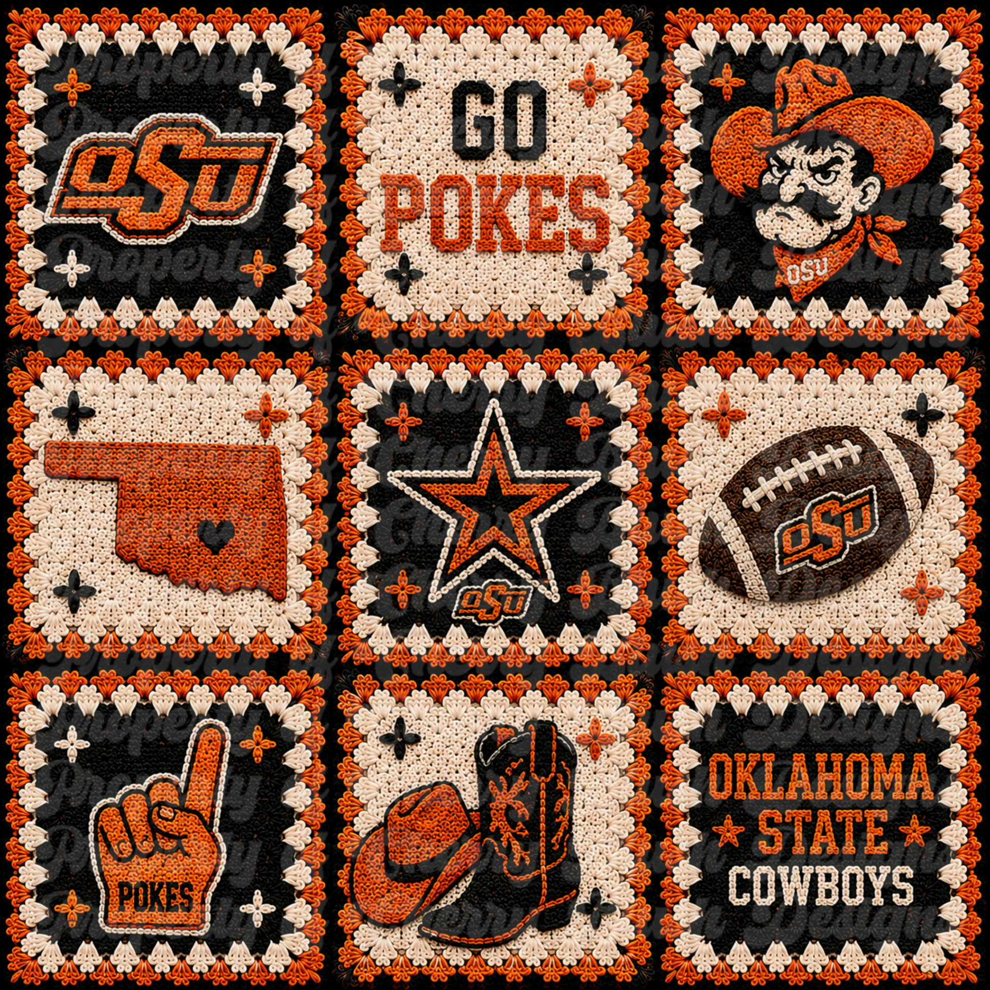 osu cowboys crochet seamless