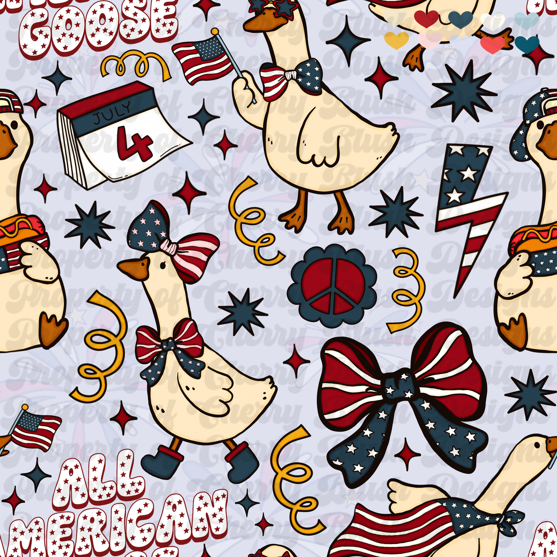 All American Goose Fourth of July Seamless