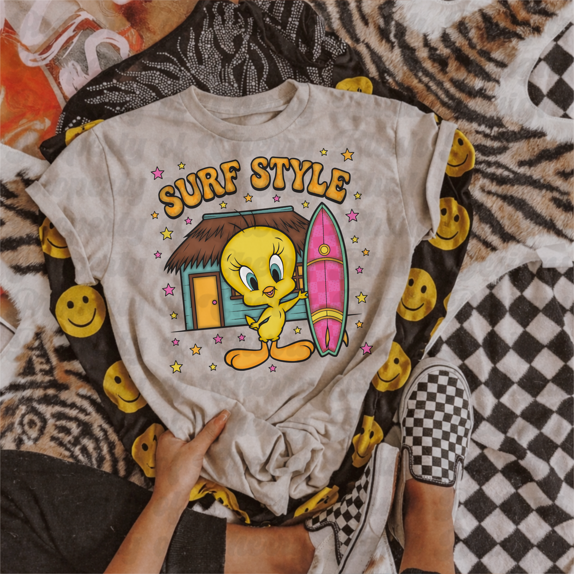 Retro Surf Babe Chick PNG | Vintage Beach Vibes Graphic | Groovy Summer Tee Design | Trendy Coastal Cartoon PNG