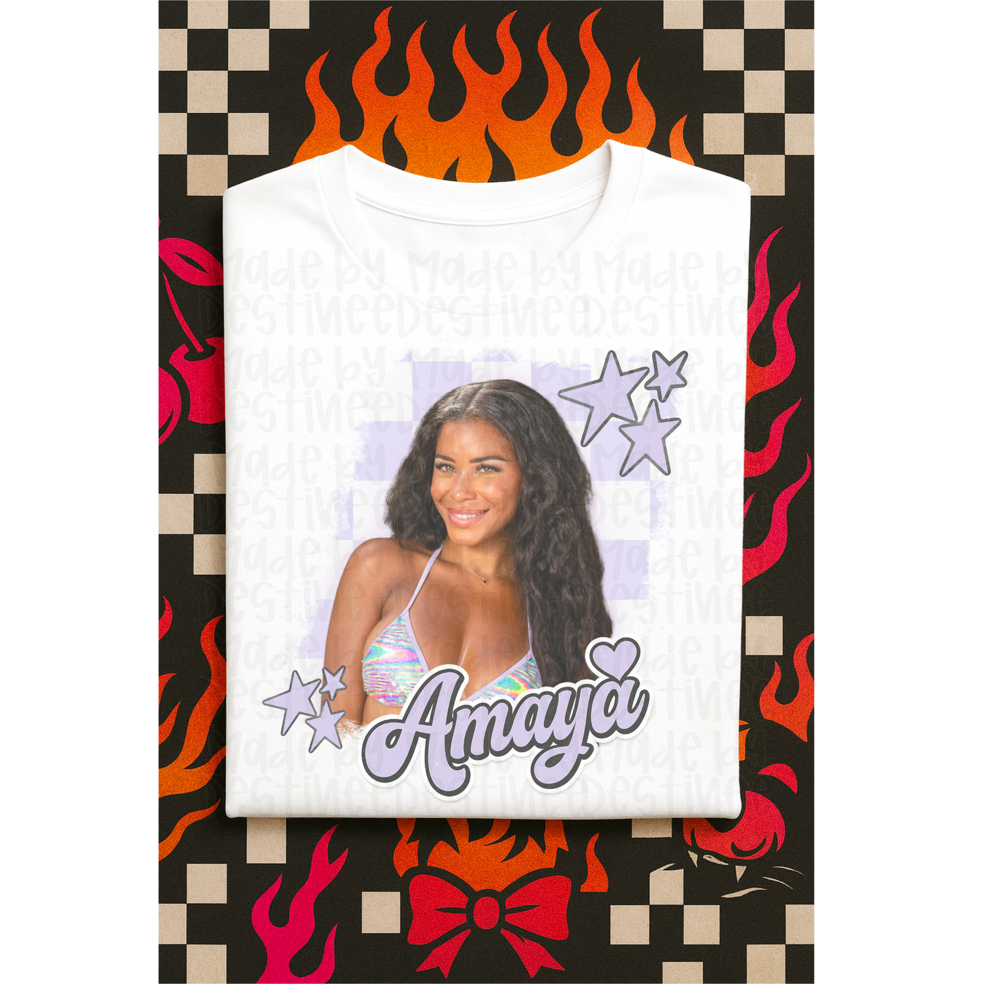 Amaya Love Island Baddie PNG – Y2K Graphic File for Sublimation, Stickers, Shirts