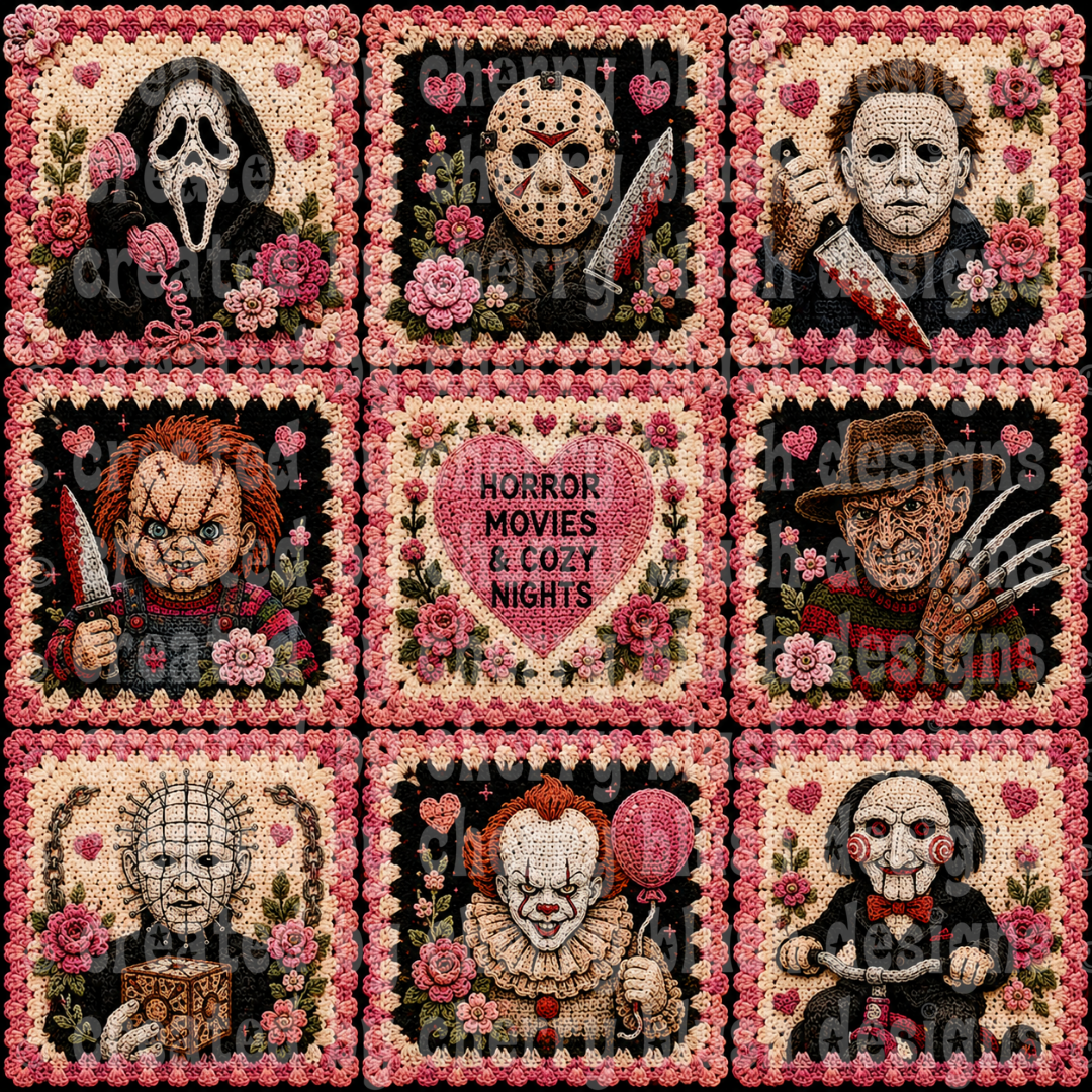 Horror Movies & Cozy Nights Crochet Seamless