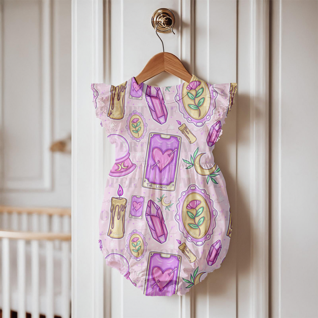 Pink Witchy Tarot Seamless Pattern | Crystal Moon Magic Digital Paper | Lovers Card Sublimation Background