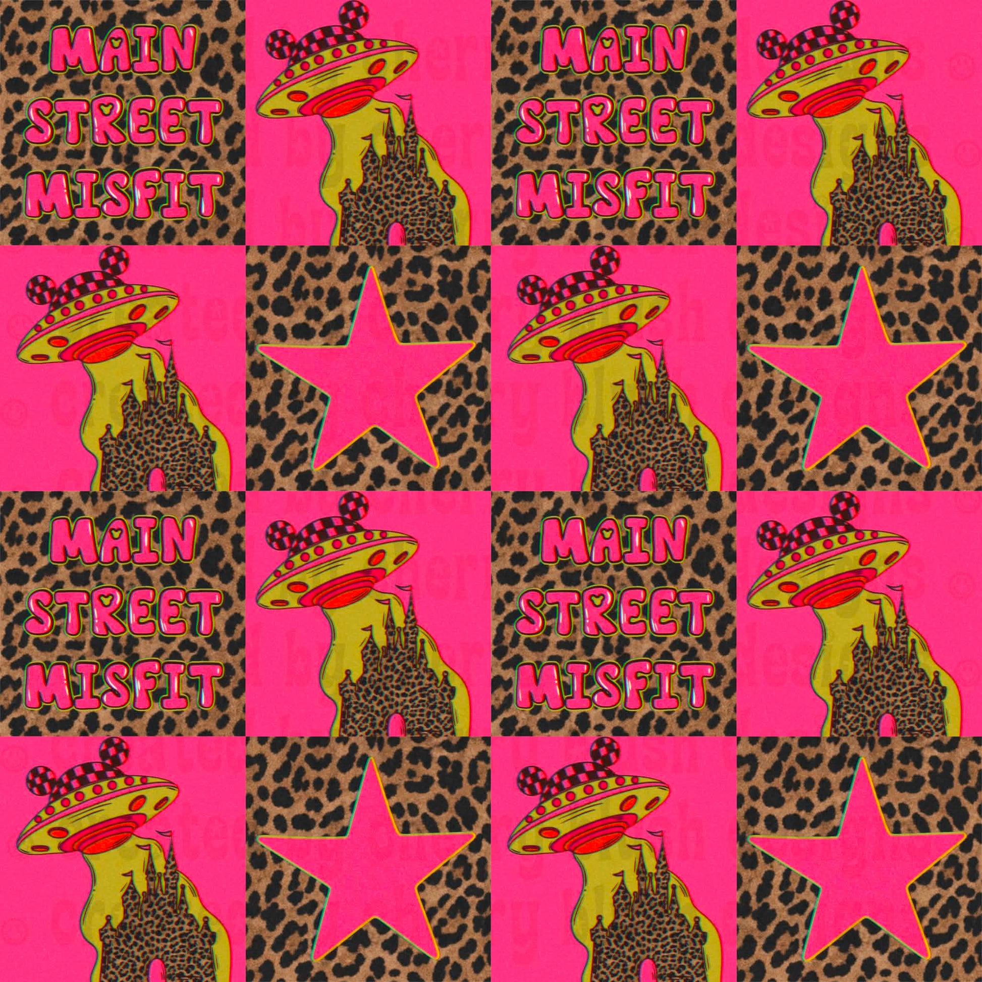 Main Street Misfit UFO Seamless Pattern