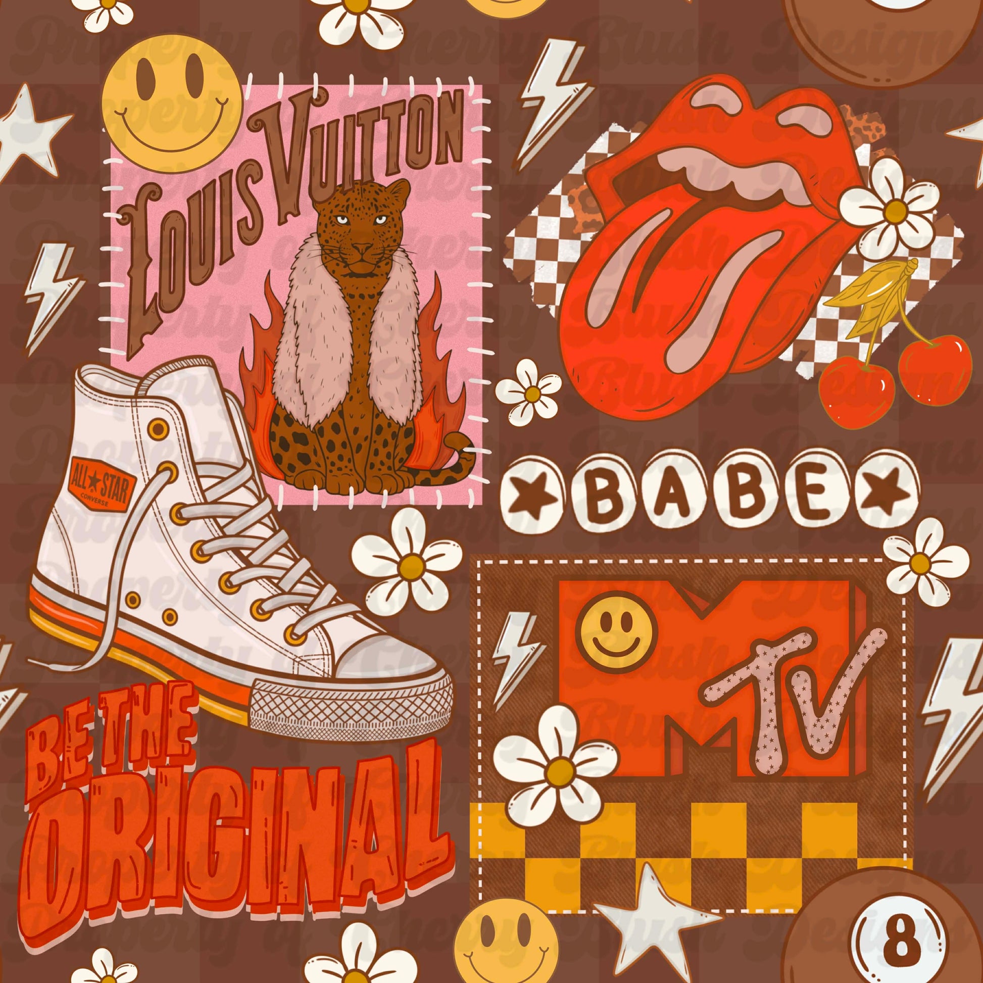 Be the Original Babe Patchwork Seamless | Trendy Pop Aesthetic Digital Design