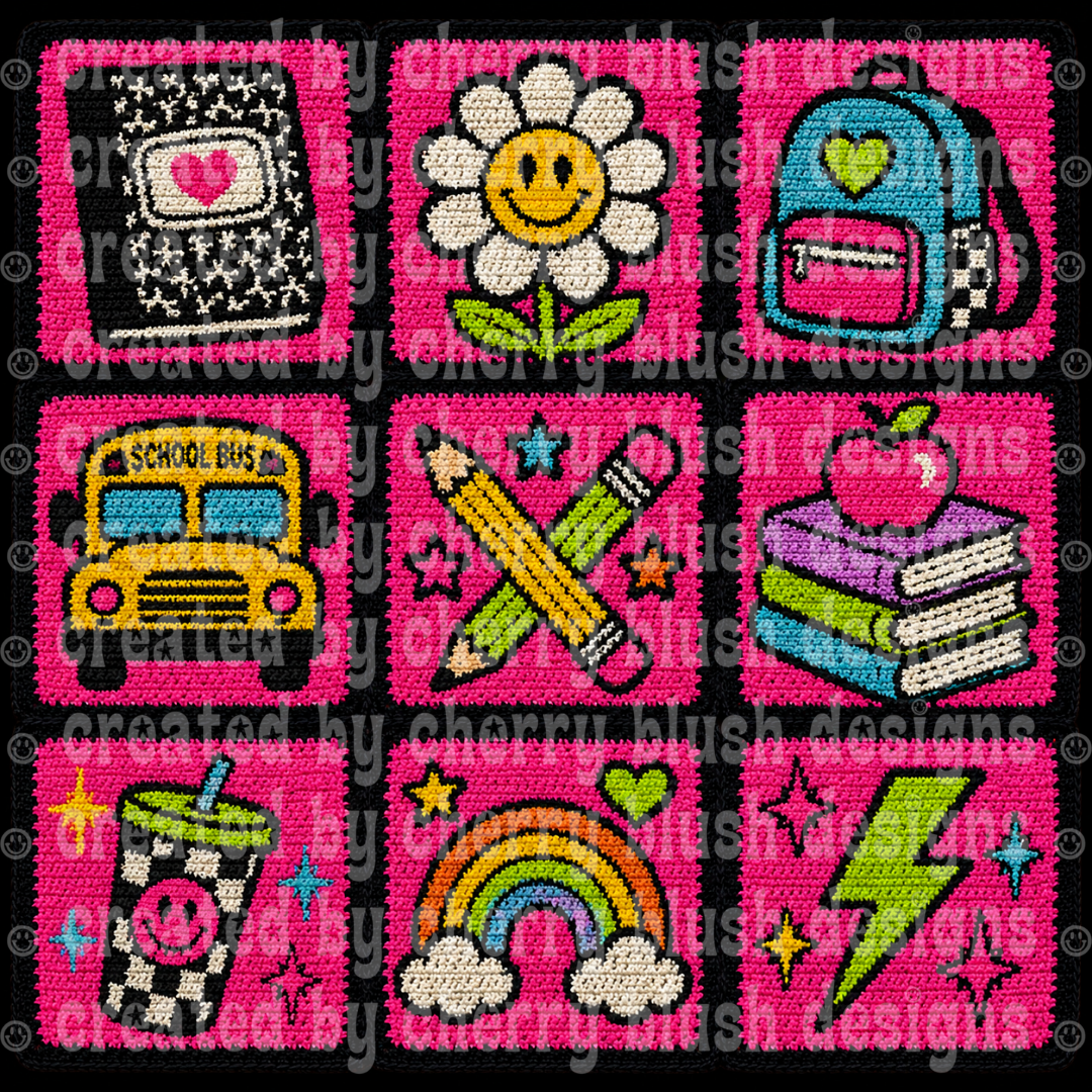 Girls Back to School Crochet Seamless