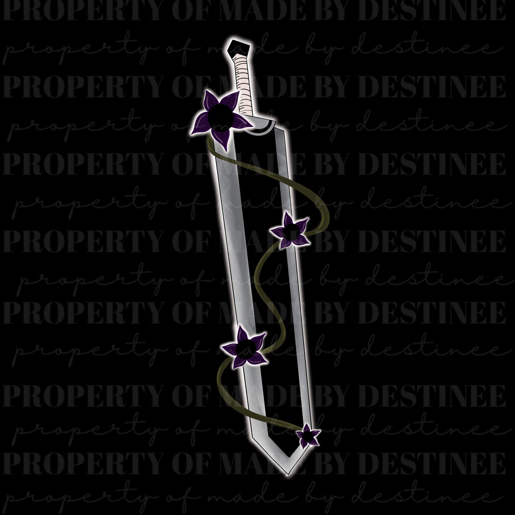 Dragonslayer Belladonna Sword PNG | Gothic Berserk-Inspired Digital Design