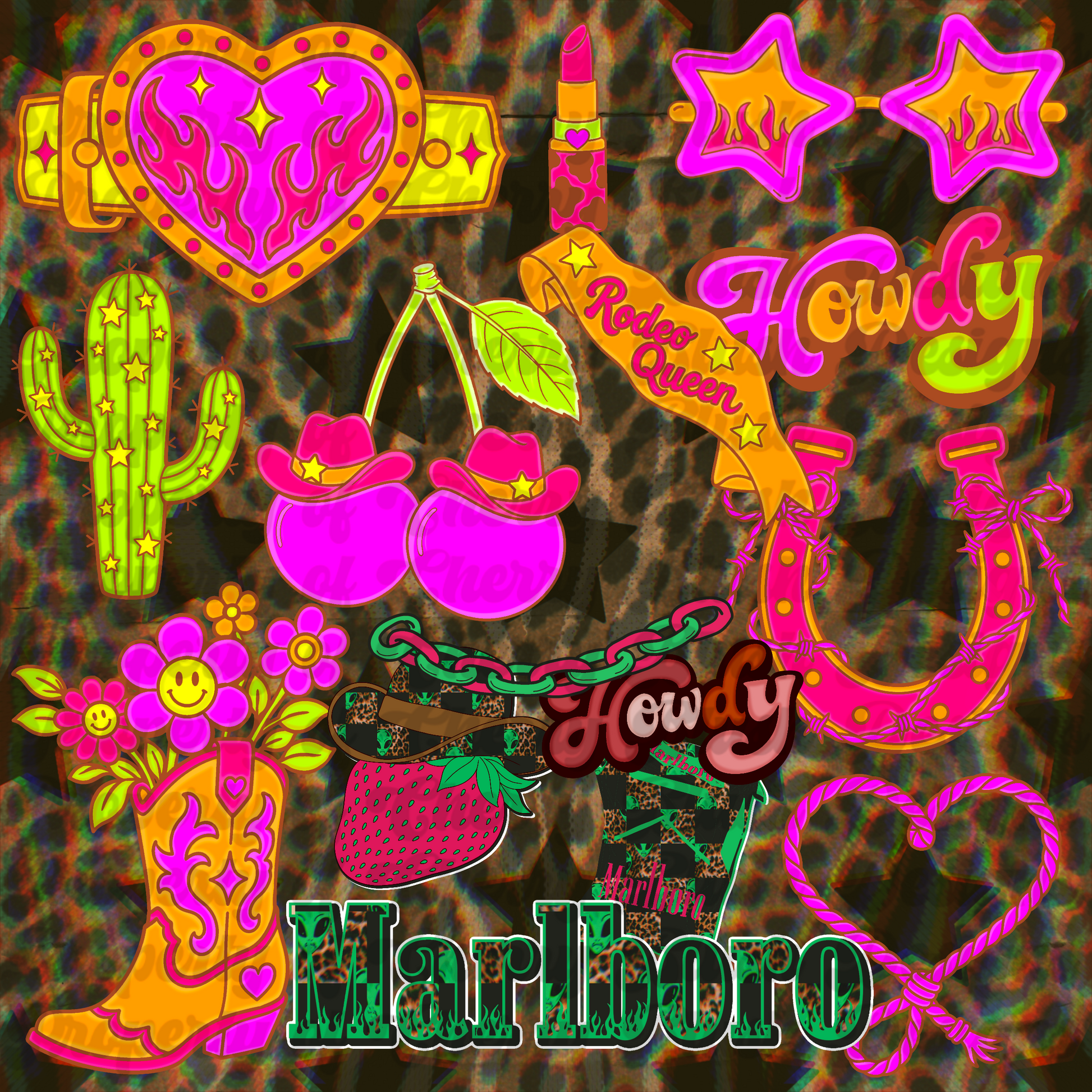 Wild West Weirdos Clipart Collab | RJM Design Co. x Cherry Blush Designs | 30 Piece Western Clipart Bundle | Commercial Use PNG Graphics