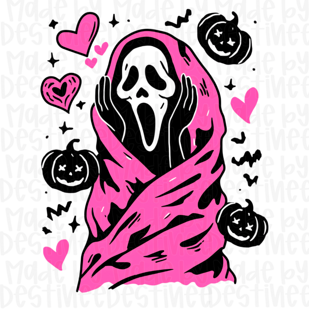 👻 Ghostface Snuggle – Wrapped Horror Cutie PNG for White Backgrounds