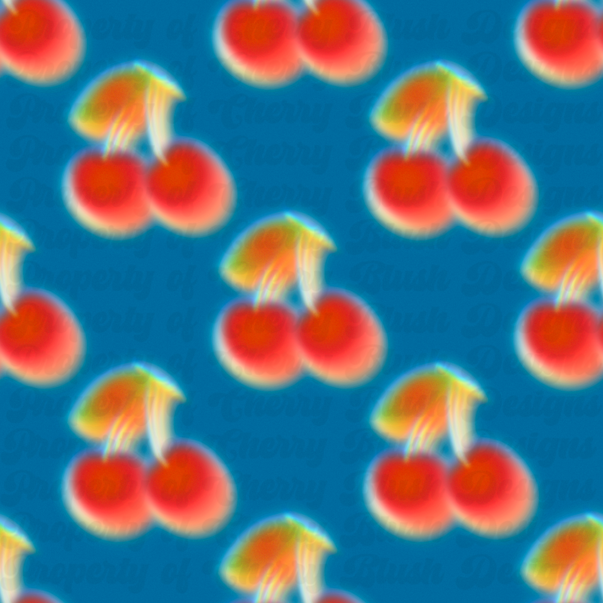Neon Blur Cherry Seamless Pattern PNG | Retro Dopamine Aesthetic Seamless | 2400x2400