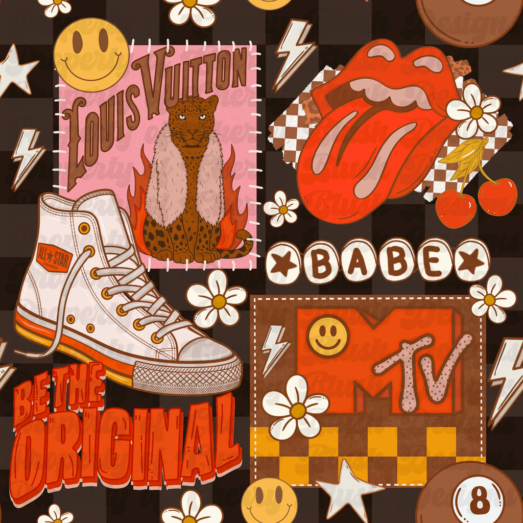 Be the Original Babe Patchwork Seamless | Trendy Pop Aesthetic Digital Design