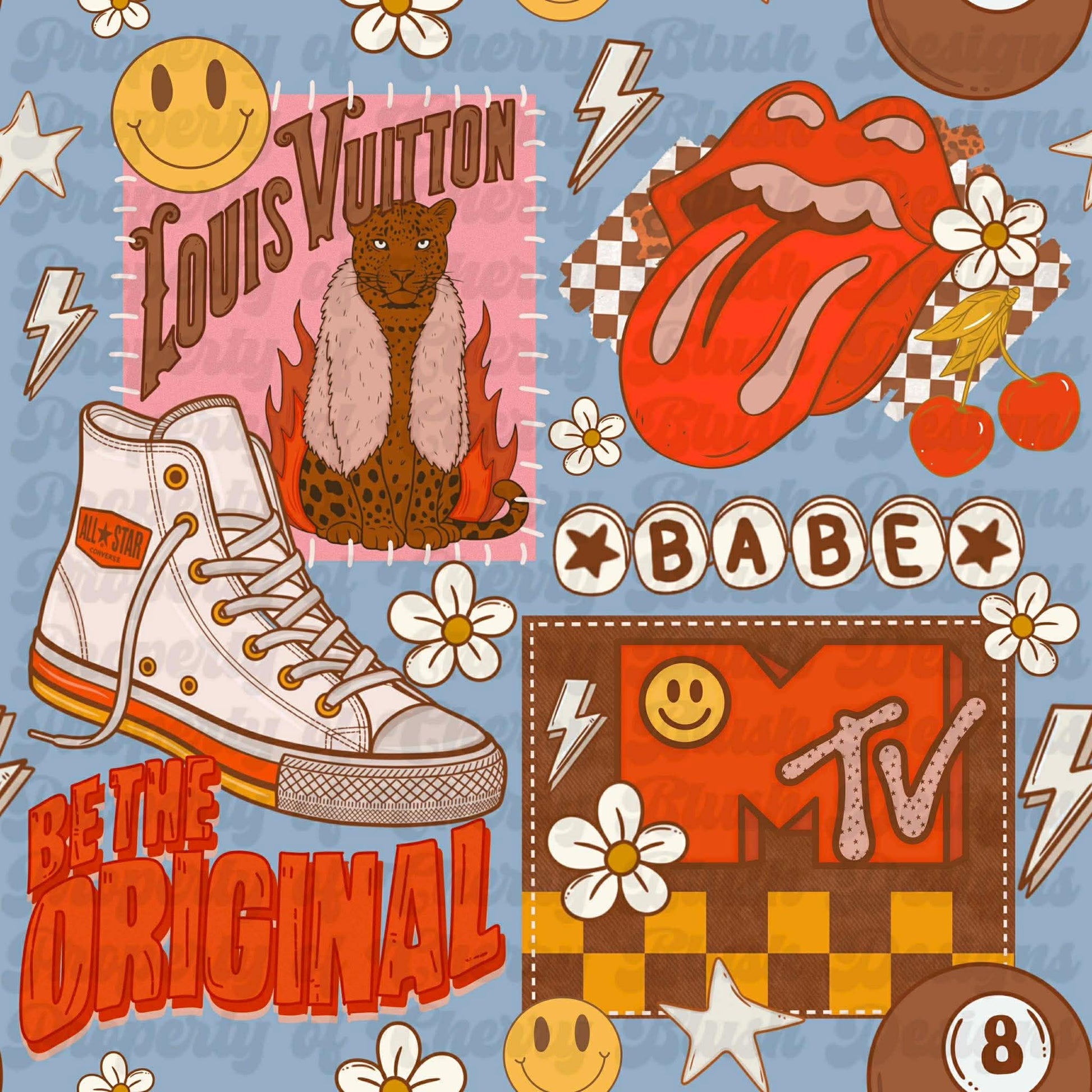 Be the Original Babe Patchwork Seamless | Trendy Pop Aesthetic Digital Design