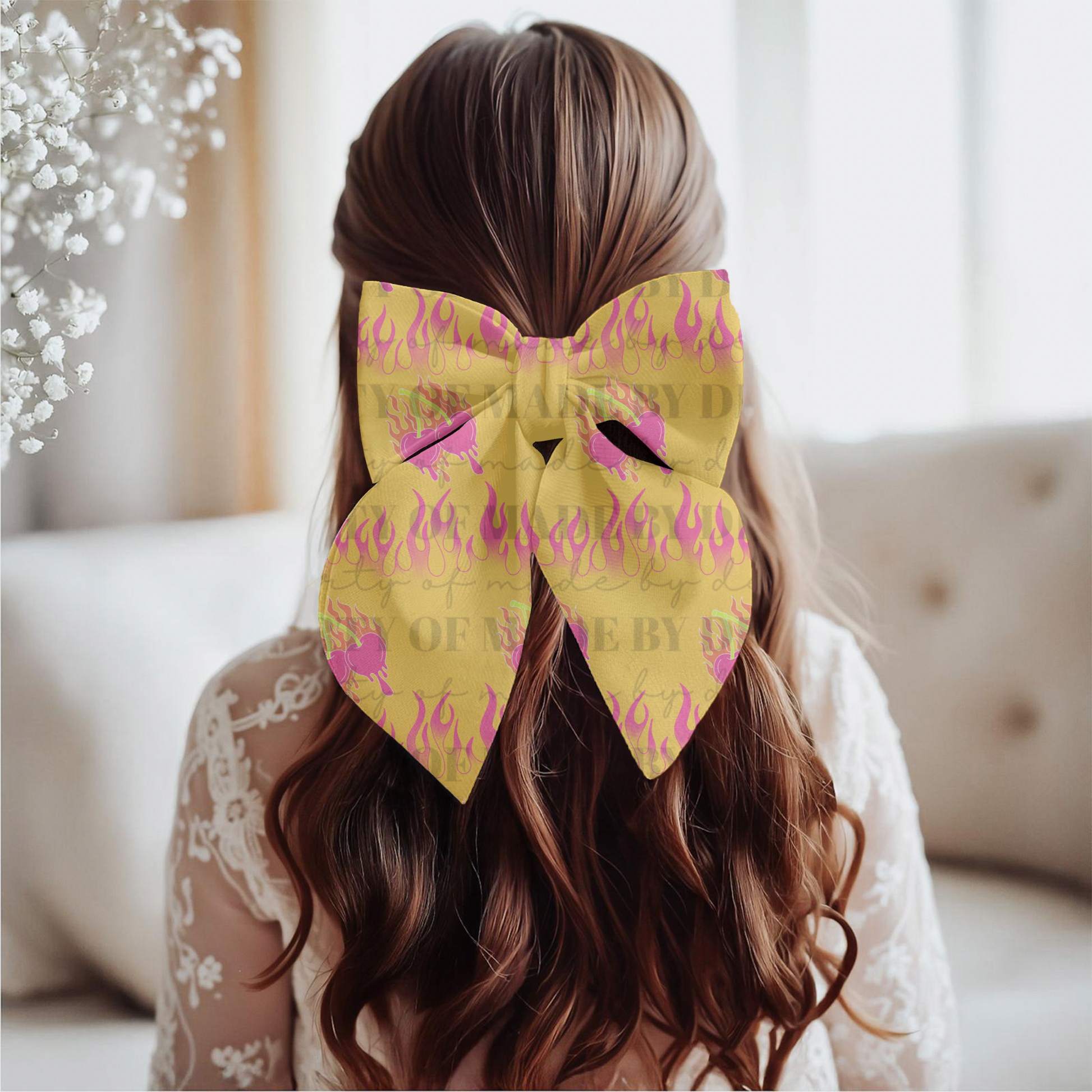 Flaming Heart Seamless PNG