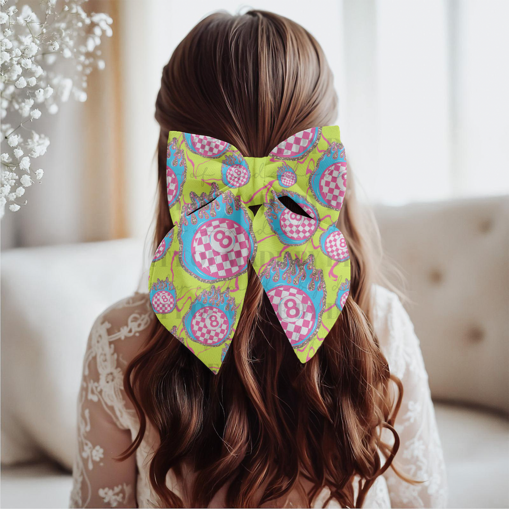 Flaming Checkered 8 Ball Seamless PNG