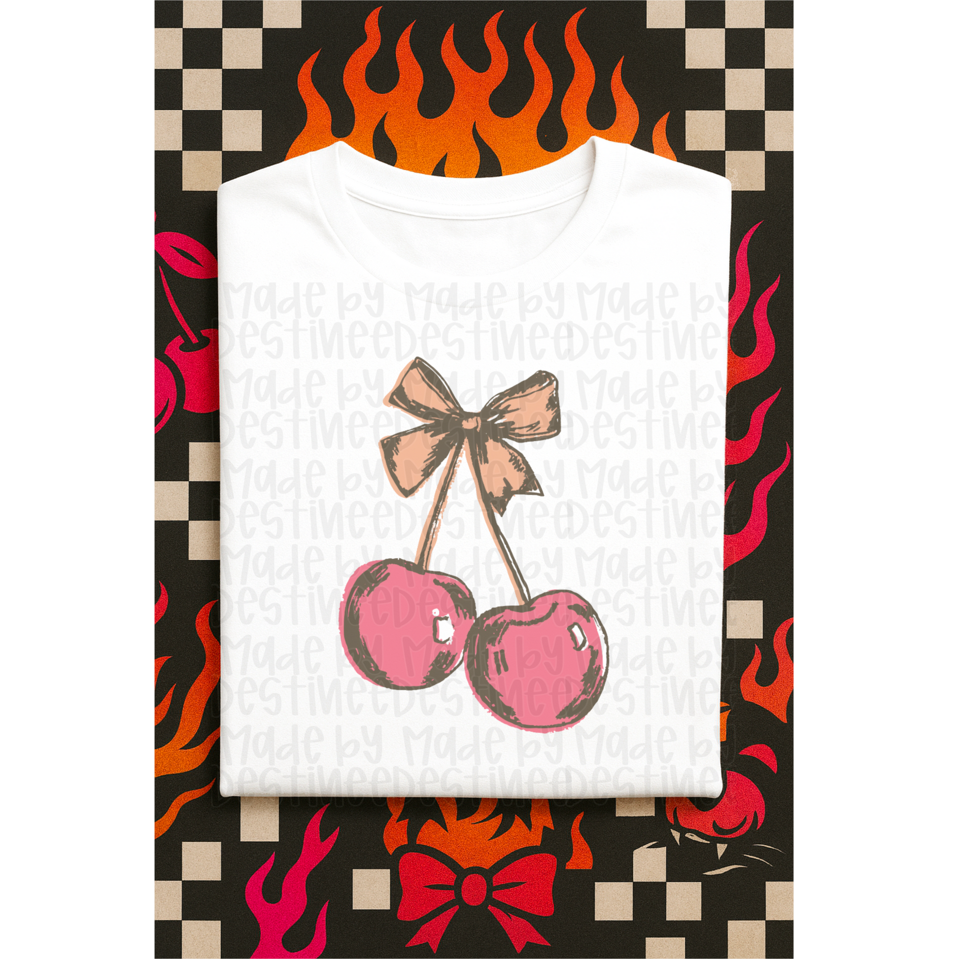 Cherry Bow Aesthetic PNG – Soft Grunge Girly Digital Download