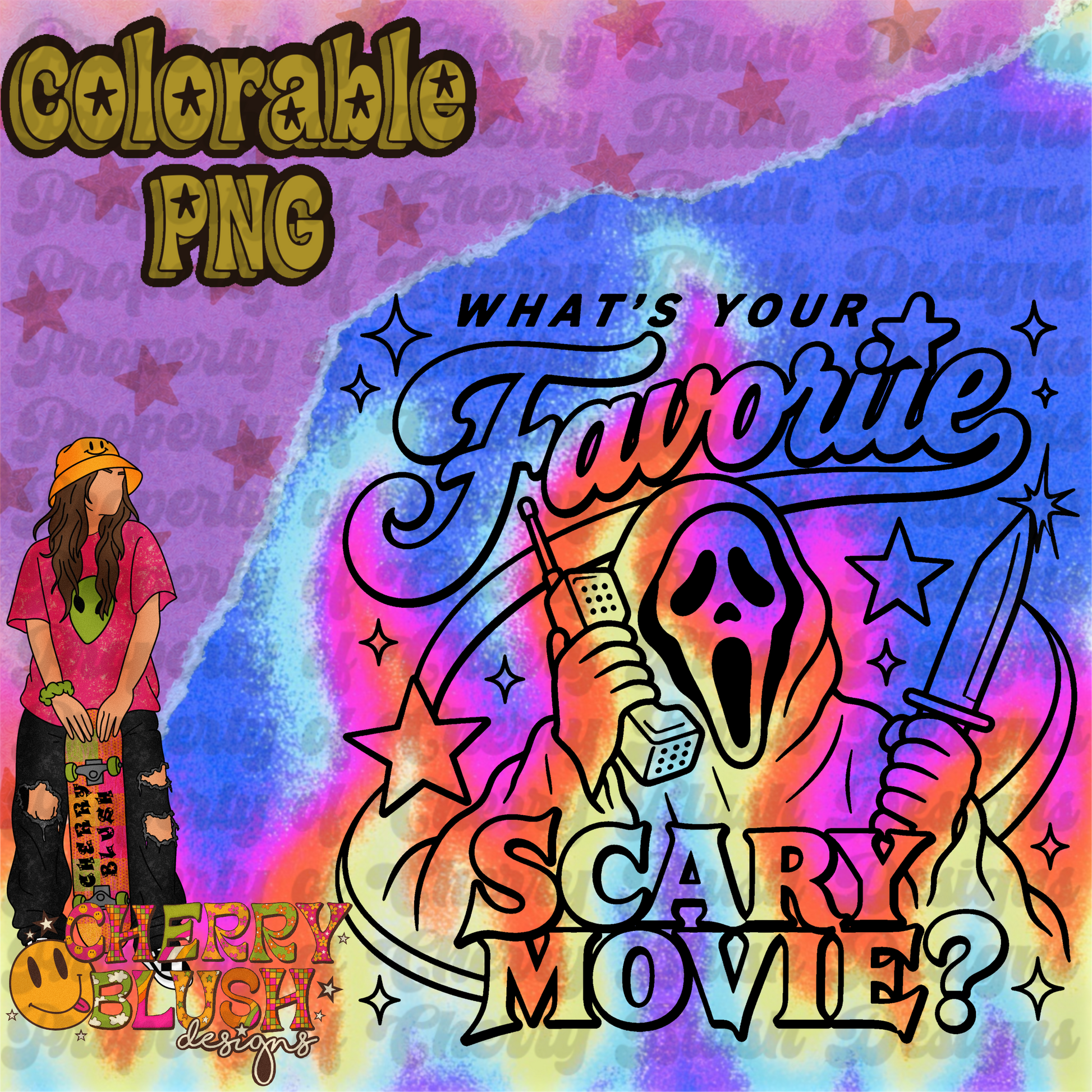 What's Your Favorite Scary Movie? Colorable PNG
