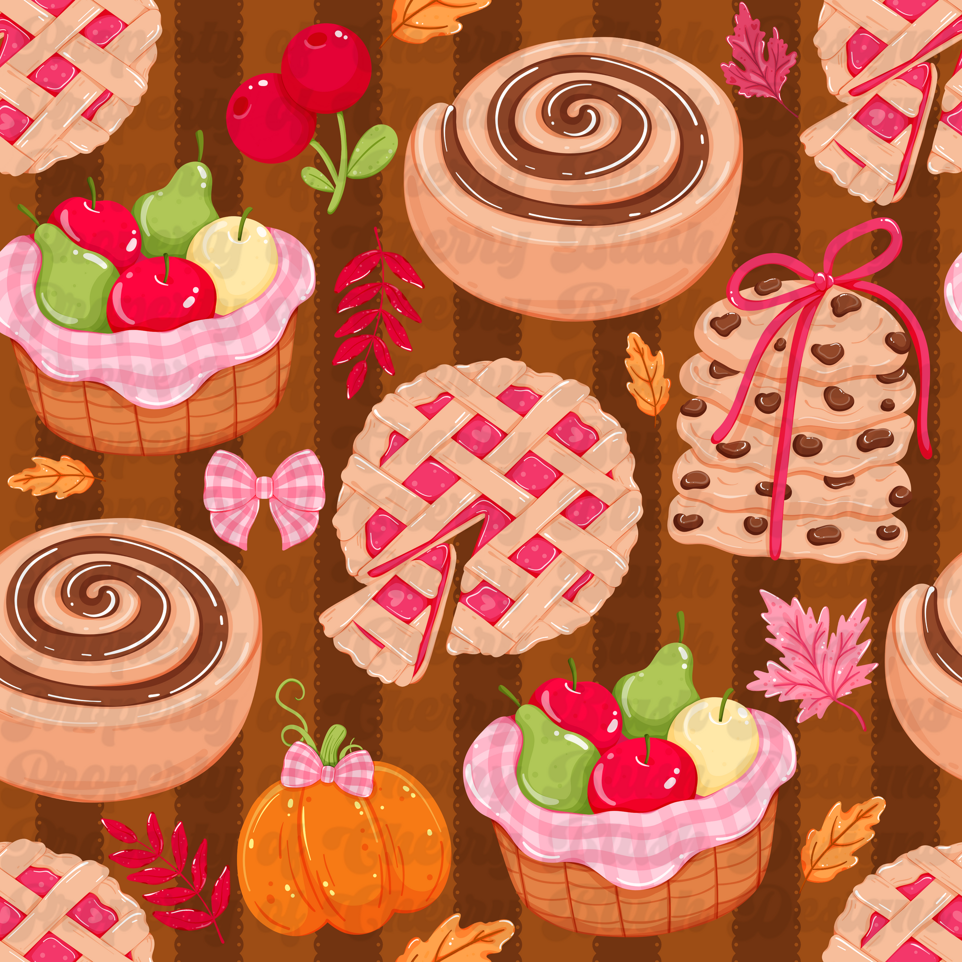 ✨ Semi-Exclusive Fall Bakery Treats Seamless Pattern | 300 DPI | 12x12