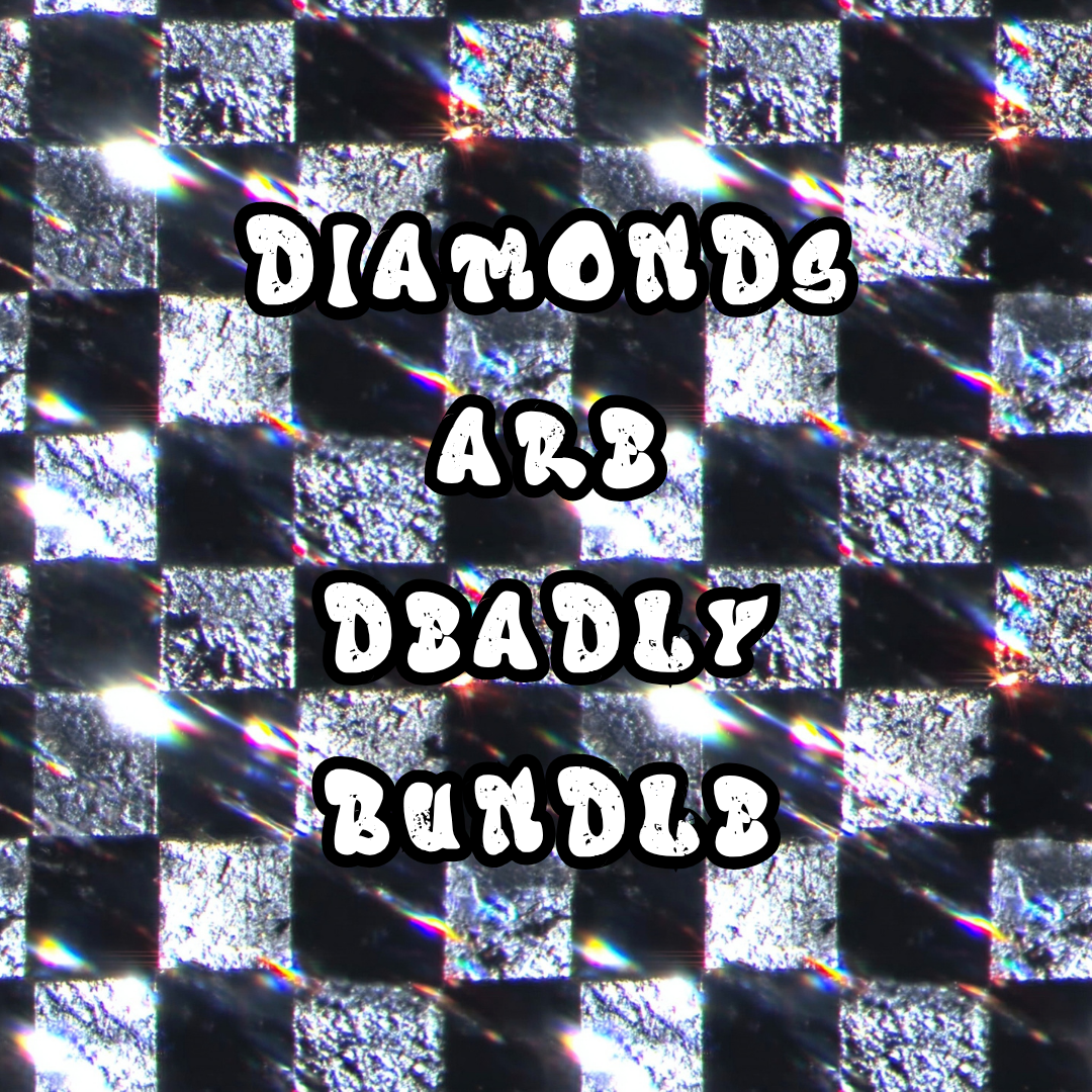 Diamonds Are Deadly Bundle | 25 Horror Inspired PNG & Seamless Designs | Commercial Use