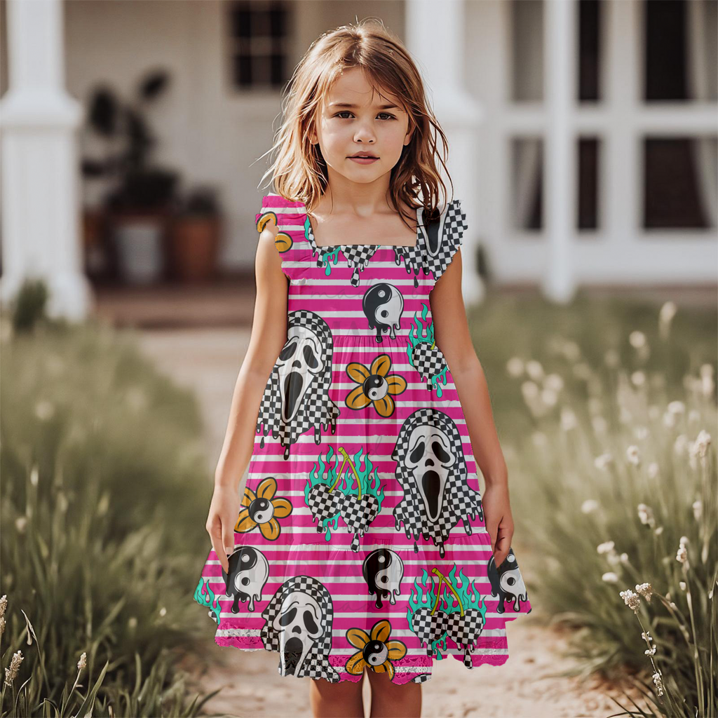 Checkerboard Ghost & Y2K Mix Seamless PNG