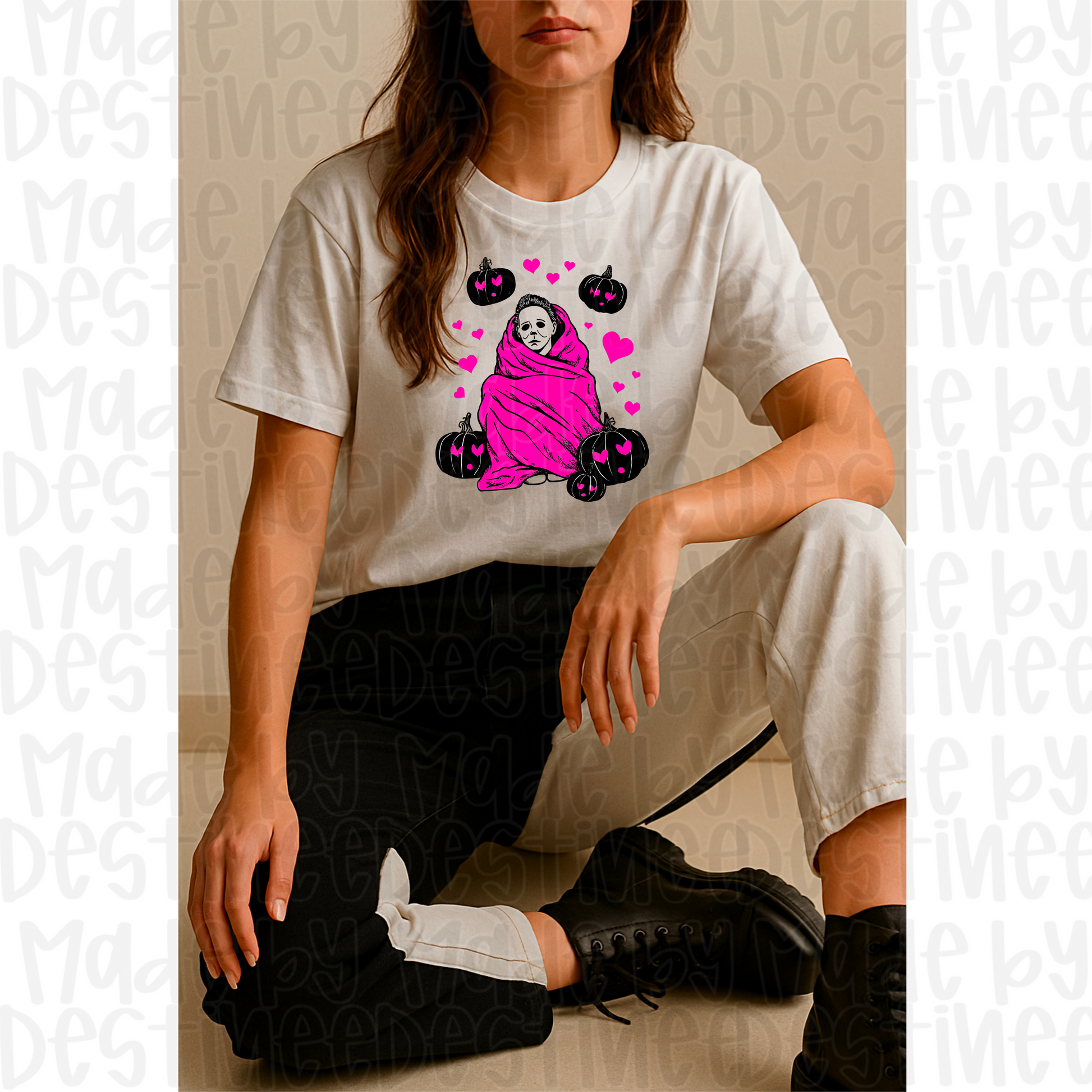 🖤 Moody Michael in Pink – Halloween Baddie Cozy PNG