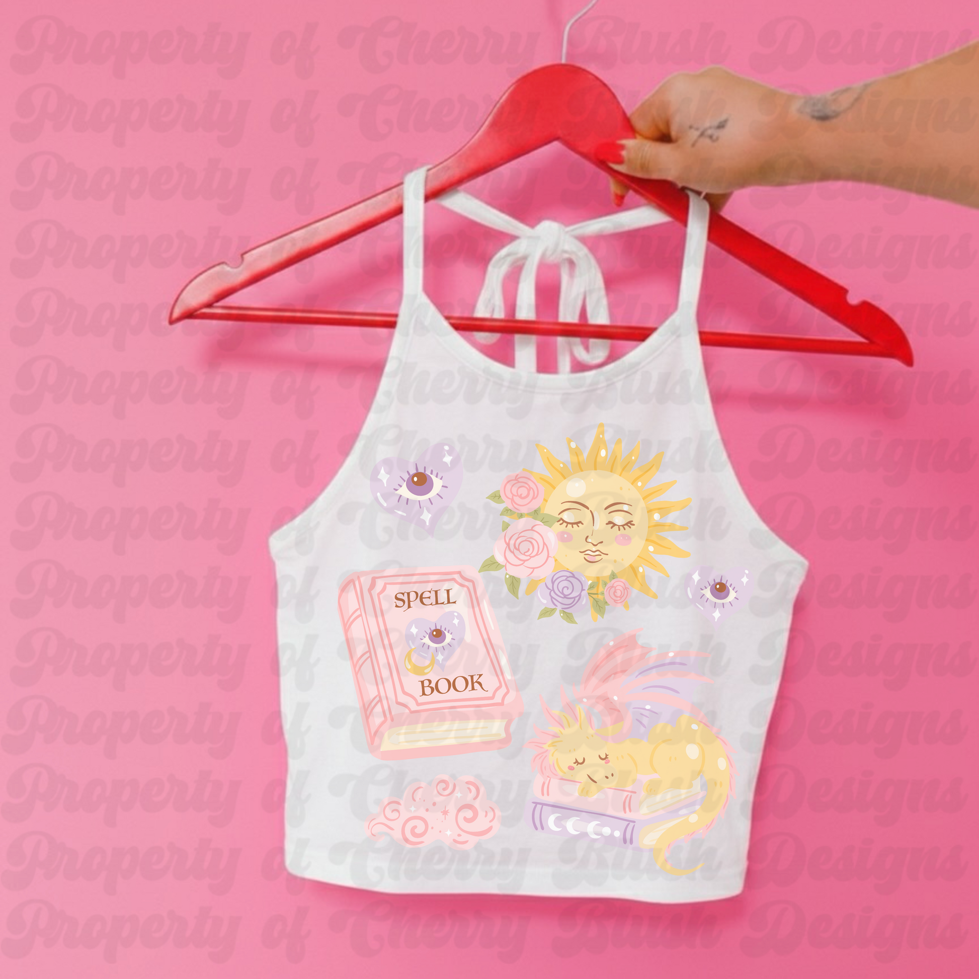 Celestial Spell Book PNG | Sun Moon Dragon Pastel Aesthetic Sublimation Design