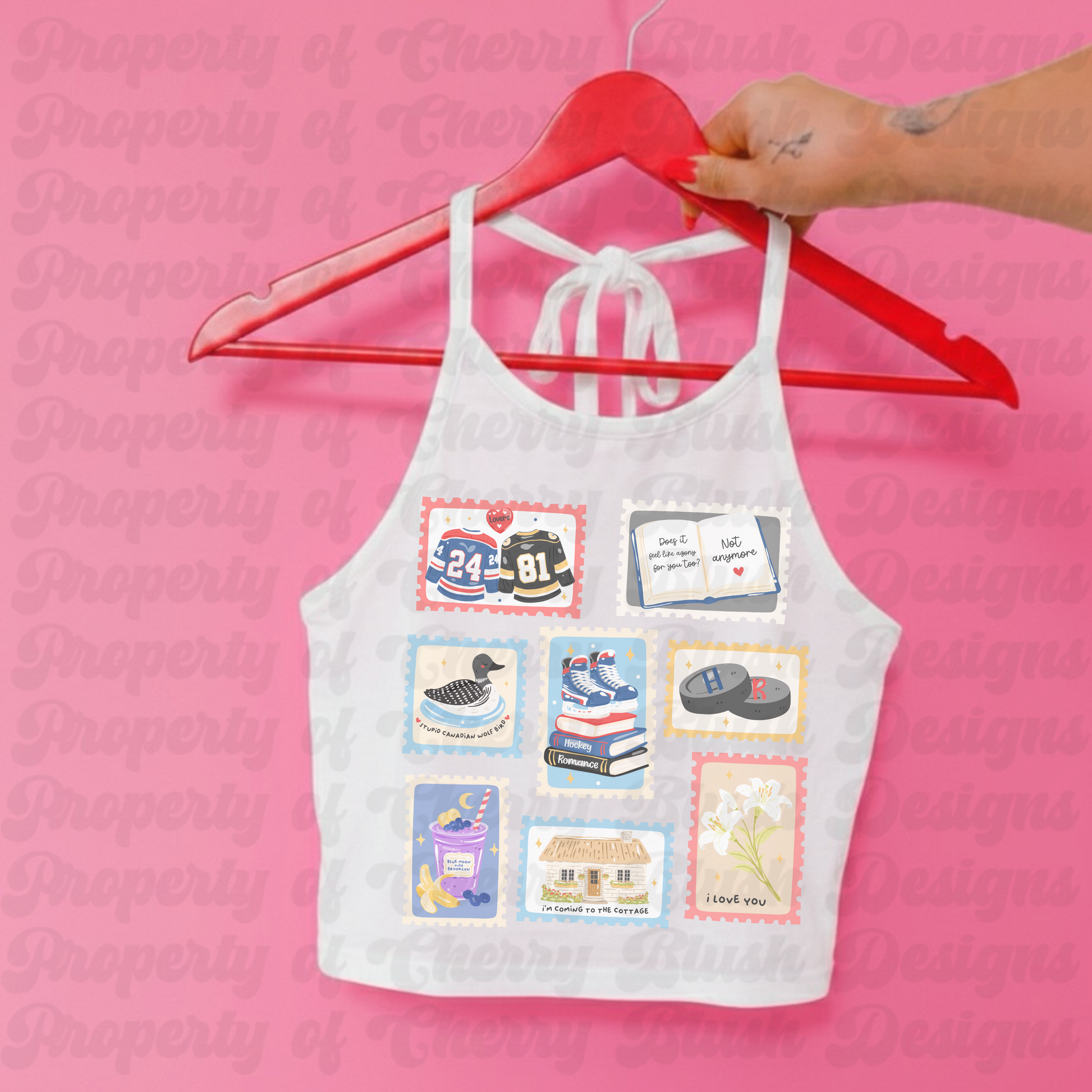 Bookish Postage Stamp PNG | Hockey Romance Cottagecore Clipart Design