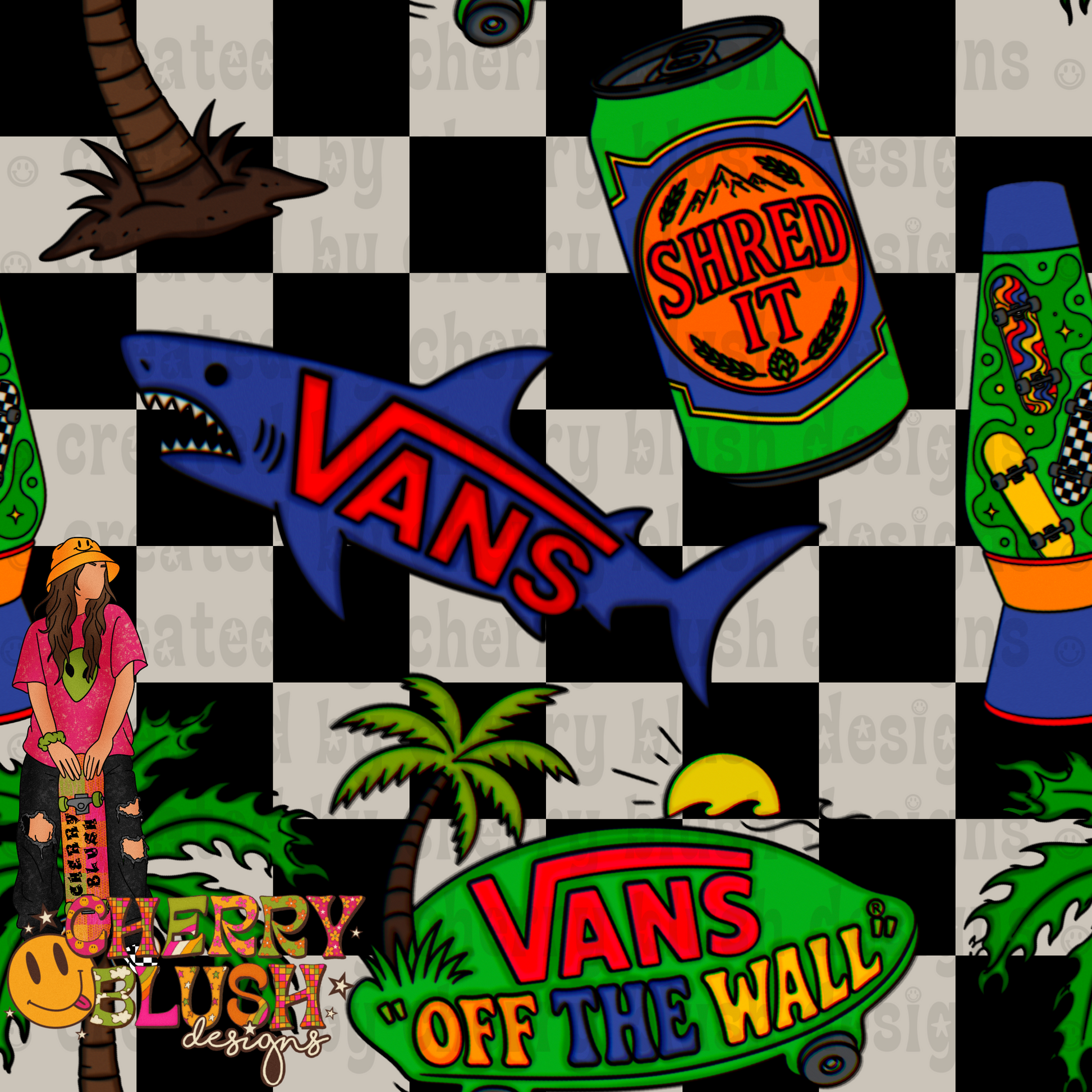 Retro Skate Vibes PNG | Summer Skate Aesthetic | Colorful Graphic | Digital Download