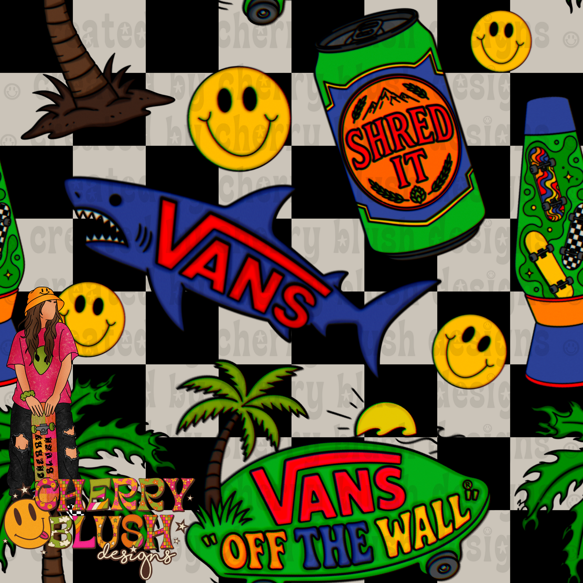 Retro Skate Vibes PNG | Summer Skate Aesthetic | Colorful Graphic | Digital Download
