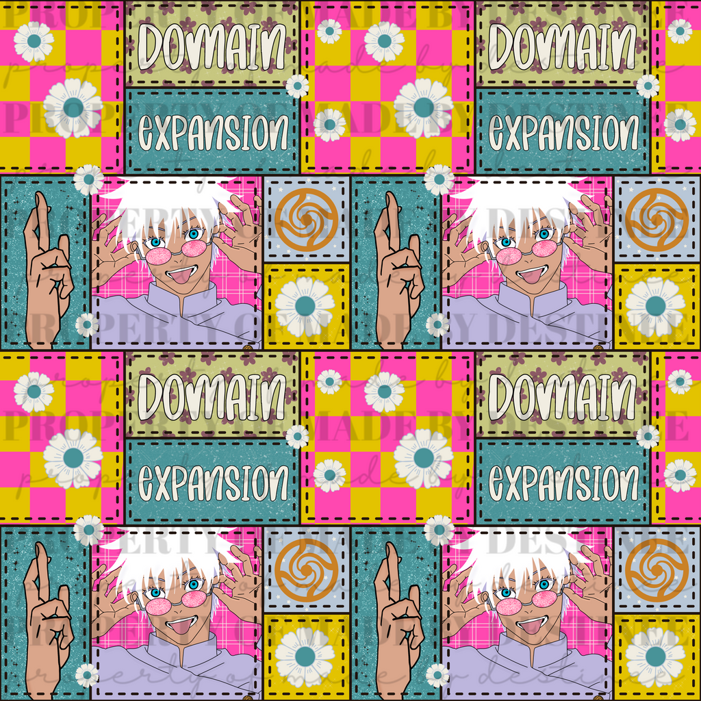 Gojo Domain Expansion Patchwork Seamless File