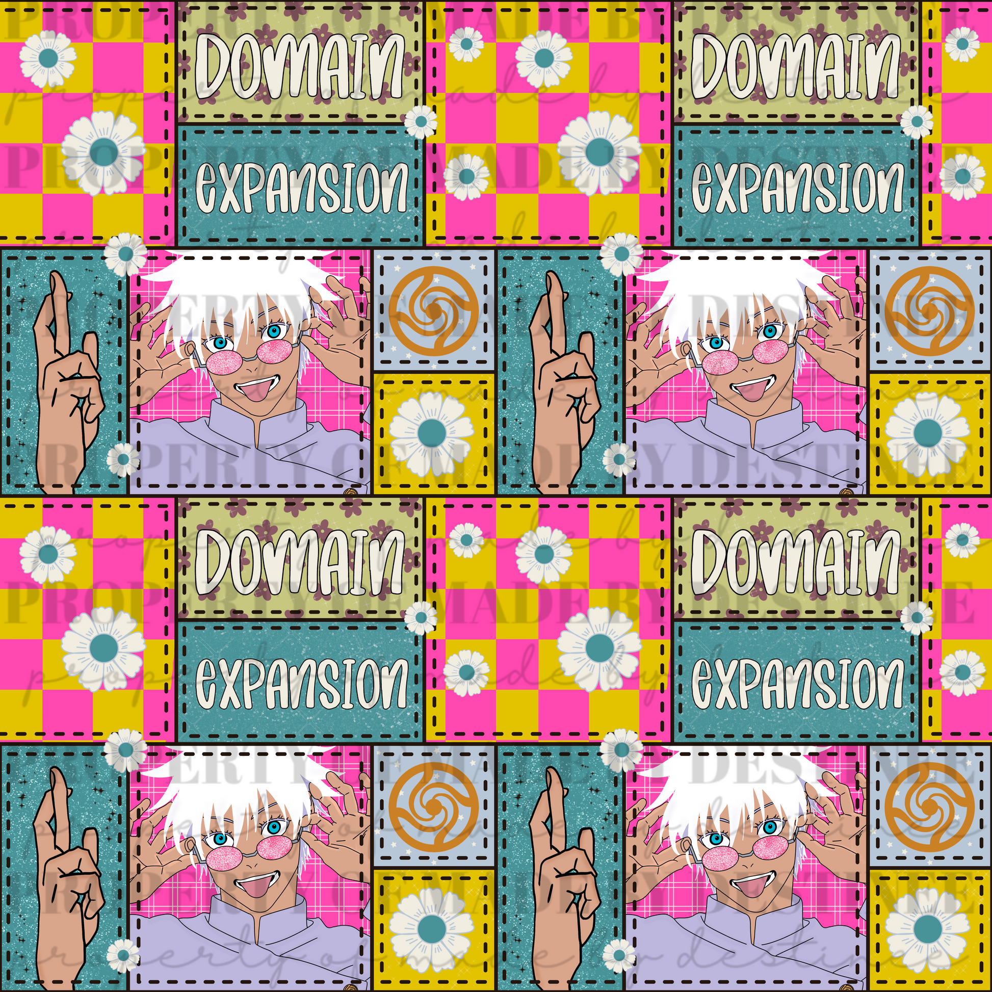 Gojo Domain Expansion Patchwork Seamless File