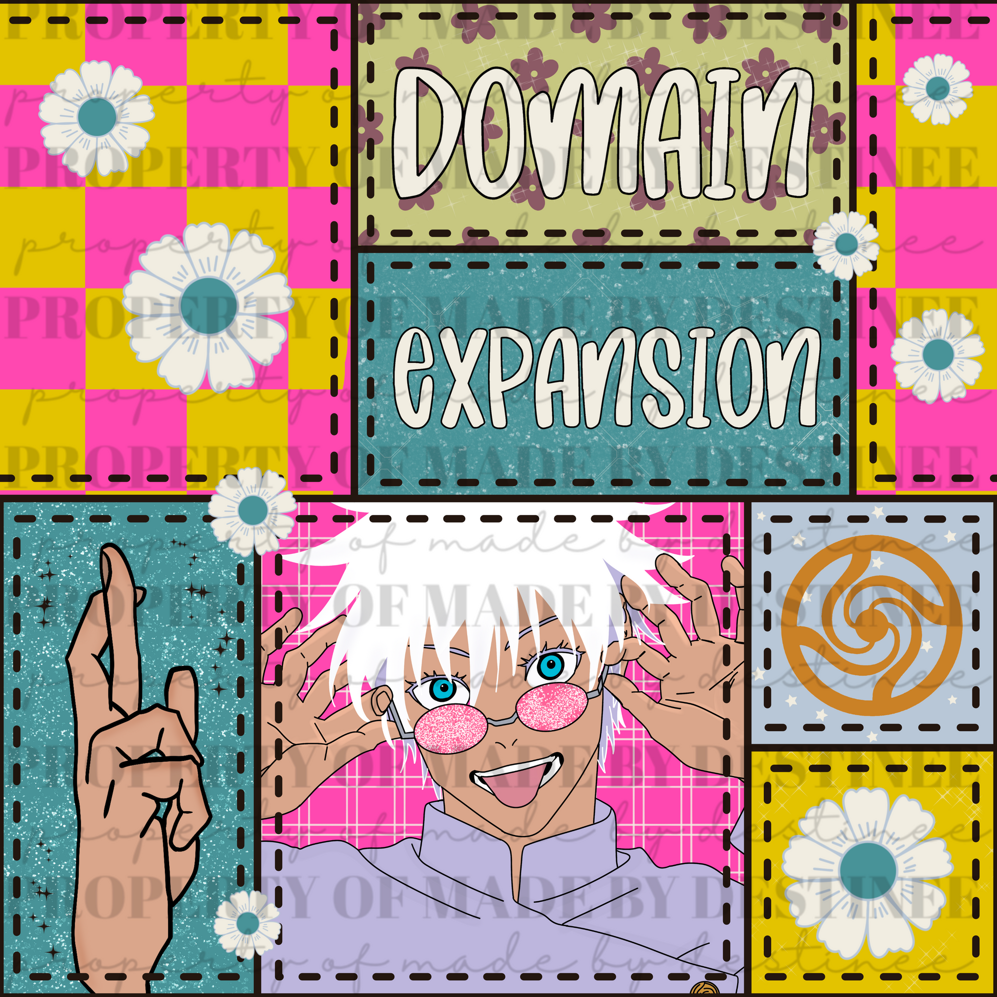 Gojo Domain Expansion Patchwork Seamless File