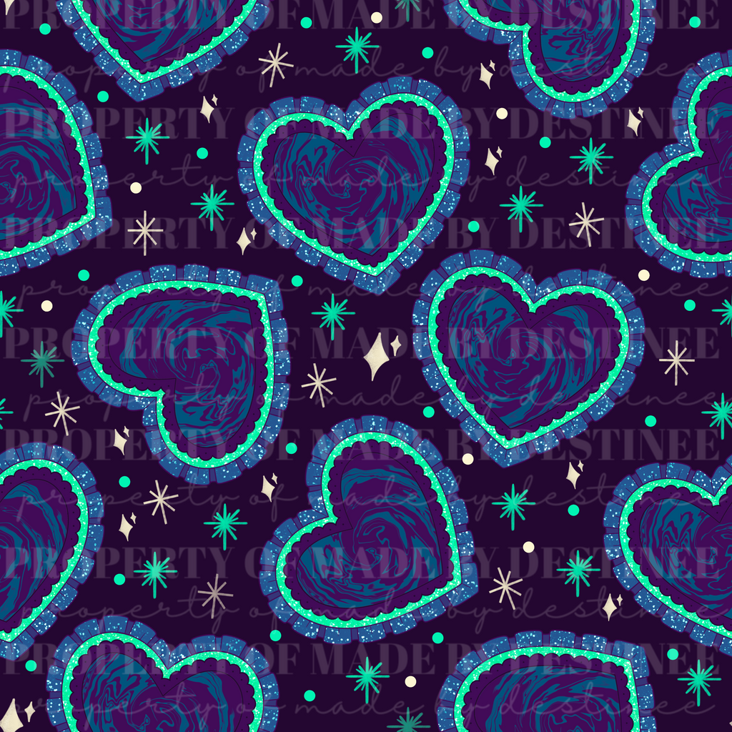 FREEBIE - Cosmic Void Heart Seamless PNG – Spacecore Galaxy Grunge Pattern for Digital Crafts & Sublimation