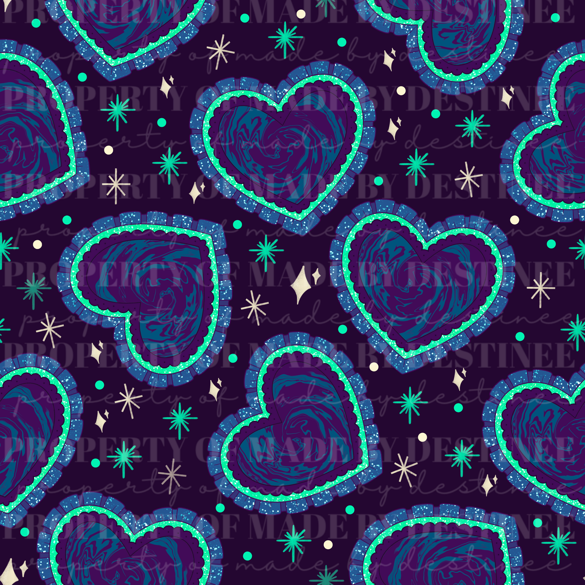 FREEBIE - Cosmic Void Heart Seamless PNG – Spacecore Galaxy Grunge Pattern for Digital Crafts & Sublimation