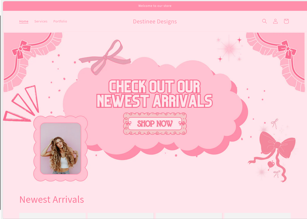 Coquette Cloud – Shopify Template + Editable Canva Graphics