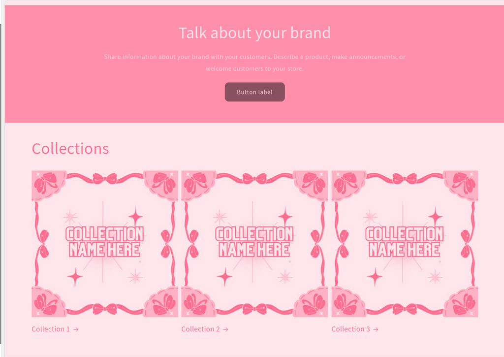 Coquette Cloud – Shopify Template + Editable Canva Graphics