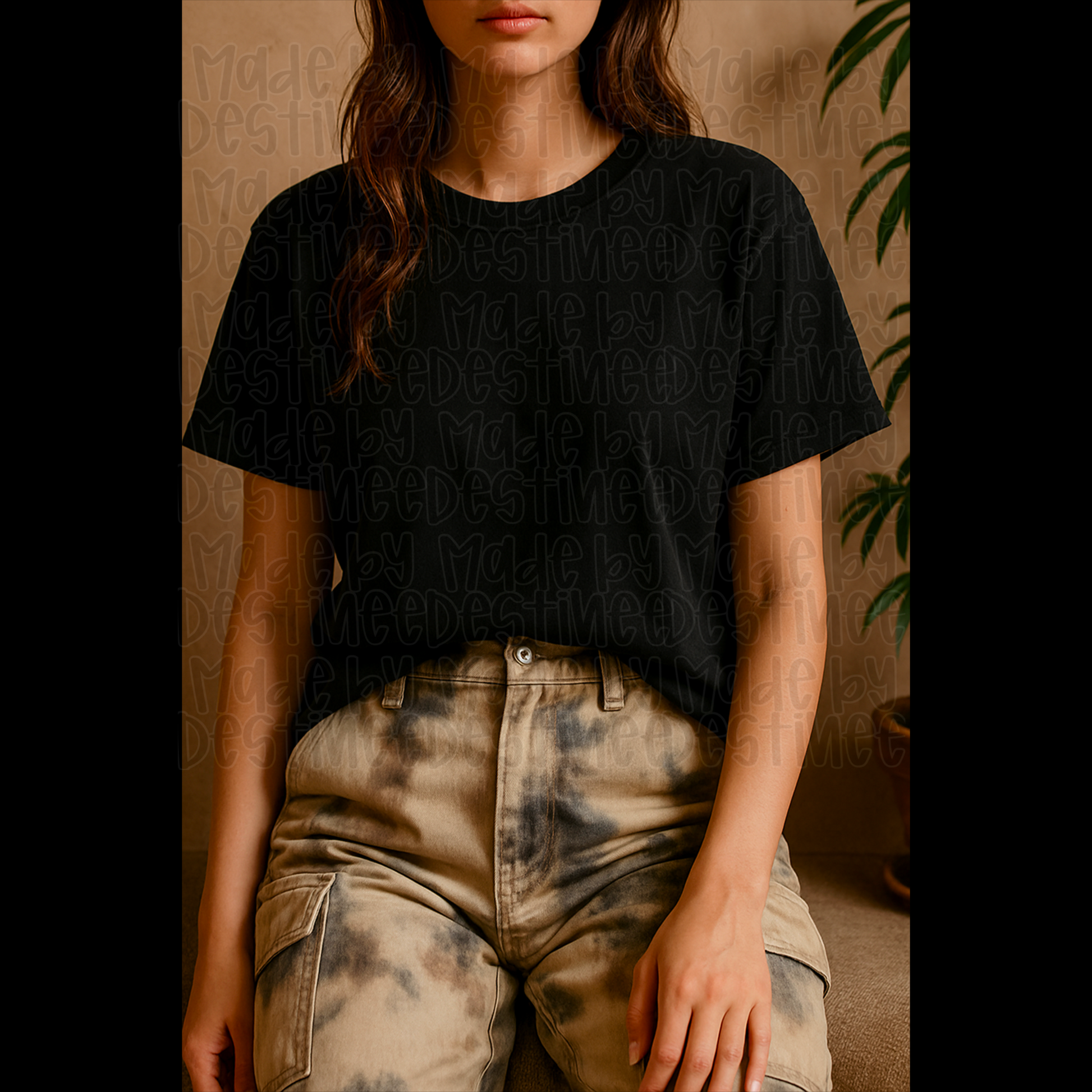 Essential Black Tee Mockup | Neutral Aesthetic Mockup for Merch Shops