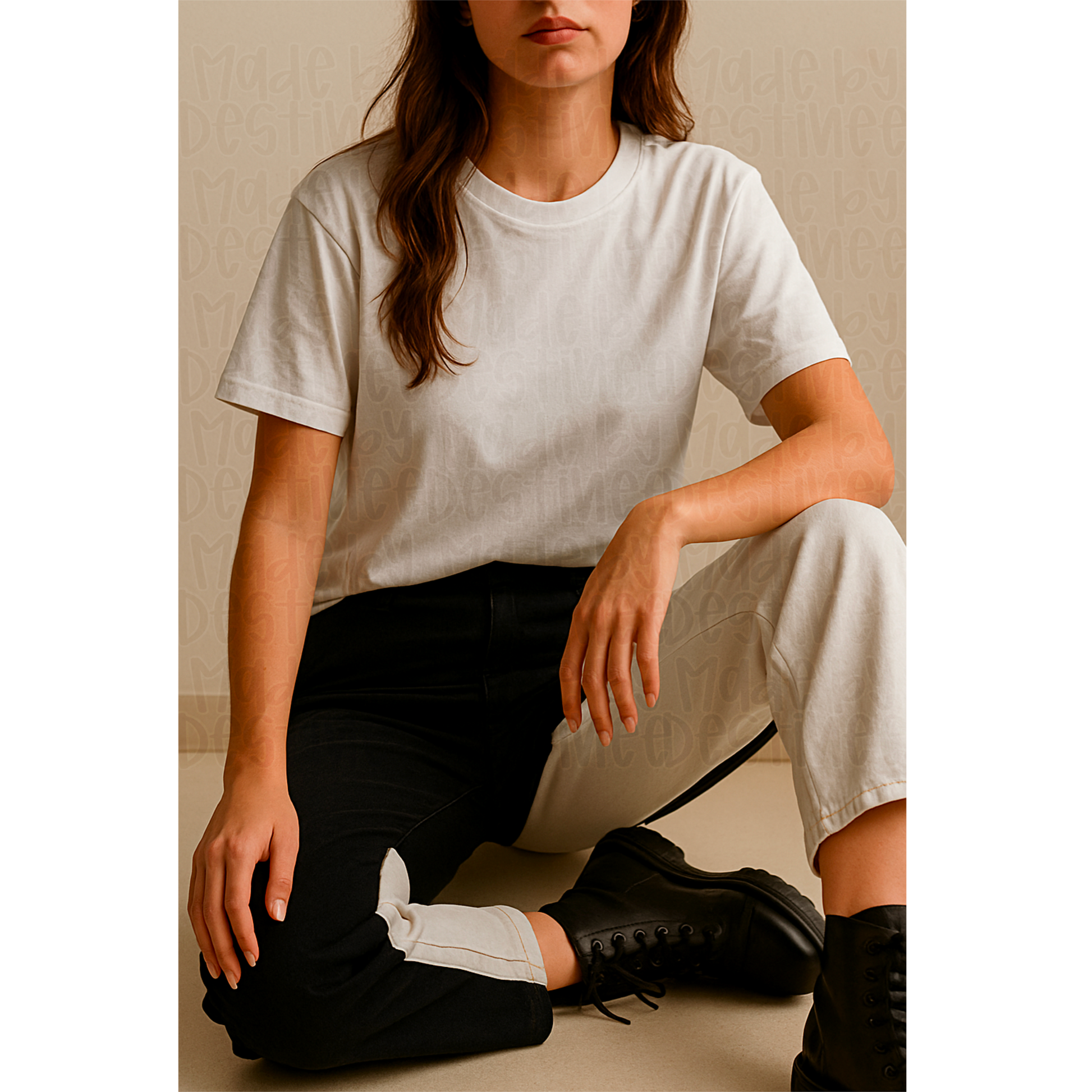 Neutral Minimalist T-Shirt Mockup | Edgy Streetwear Mockup for Designers