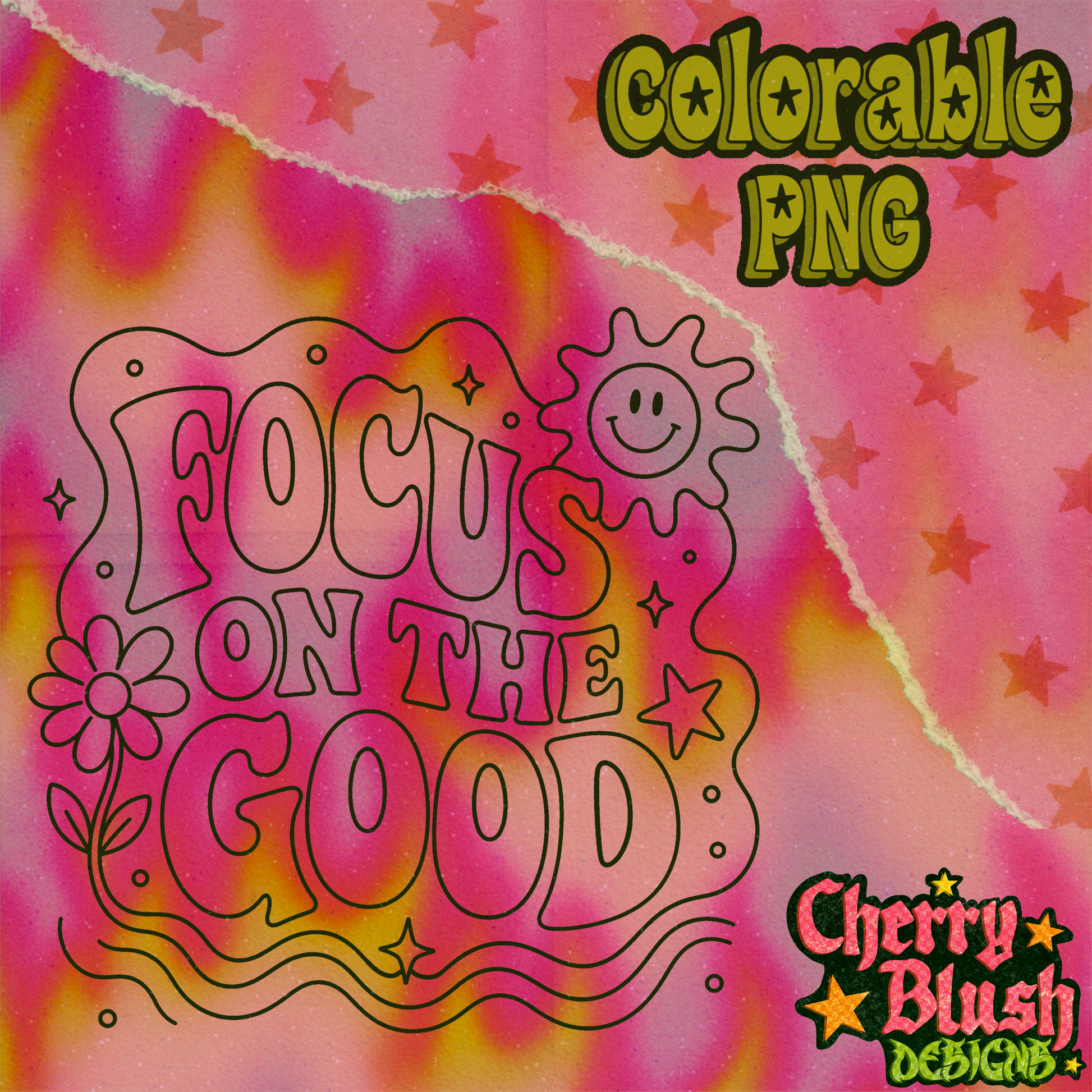 Focus on the Good | Colorable PNG