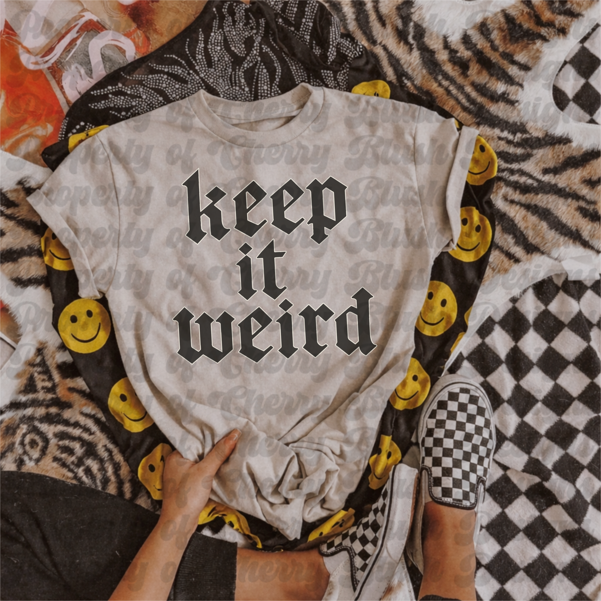 Keep It Weird PNG | Gothic Typography Shirt Design | Alternative Aesthetic Sublimation PNG | Trendy Retro Grunge Graphic Download
