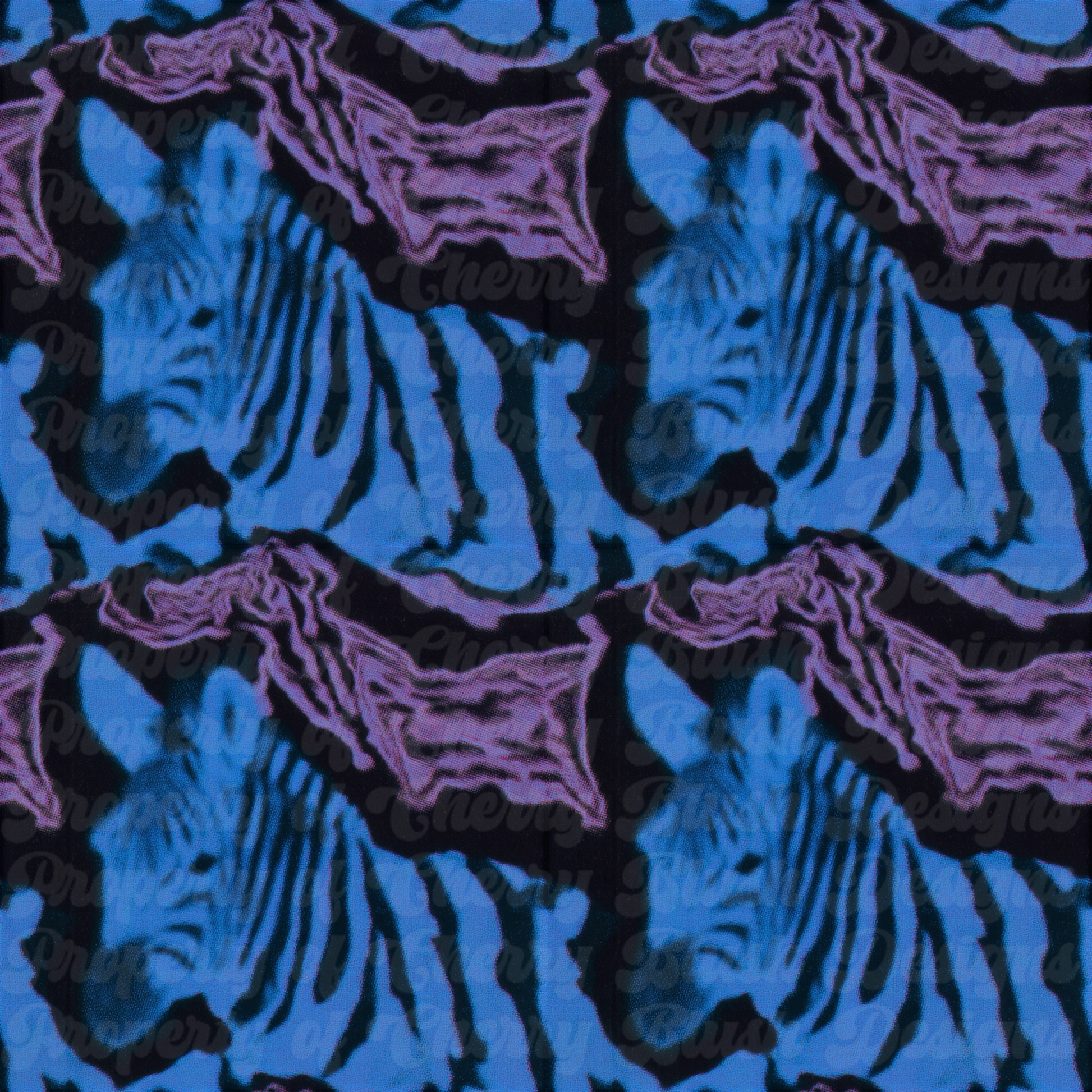 Blue Zebra Background | Retro Grunge Animal Print Digital Background PNG
