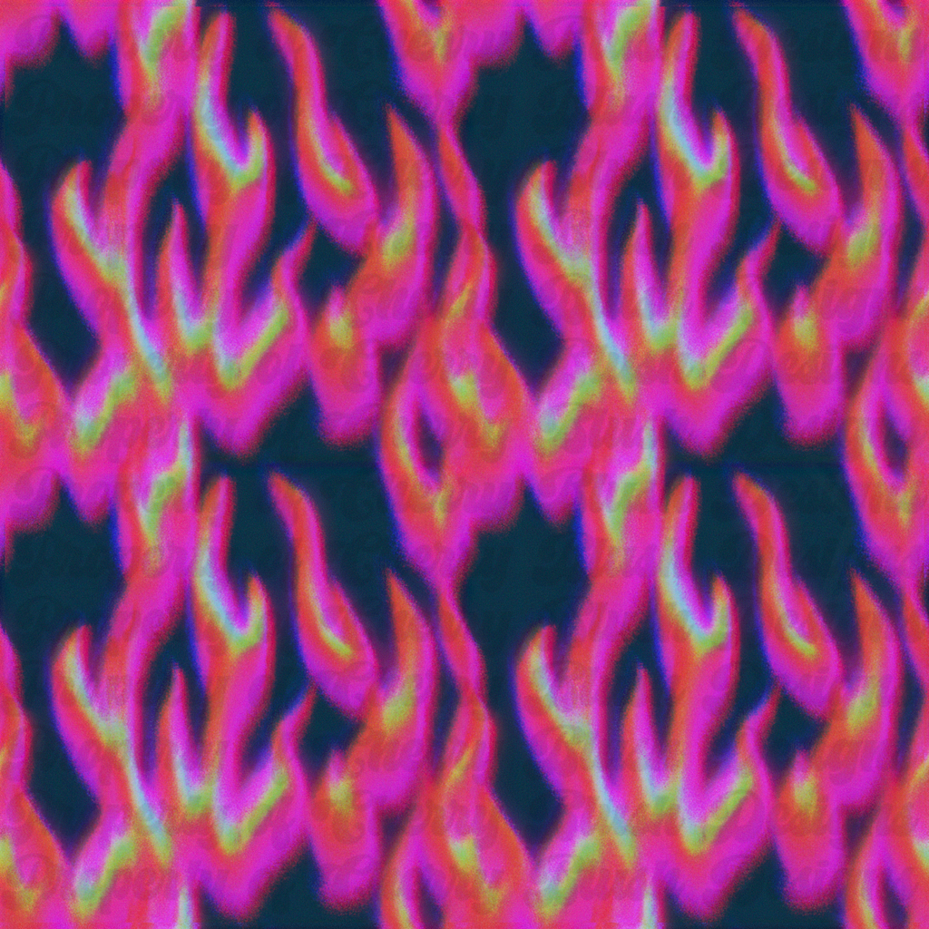 Neon Flames Background | Retro Fire Digital Background PNG