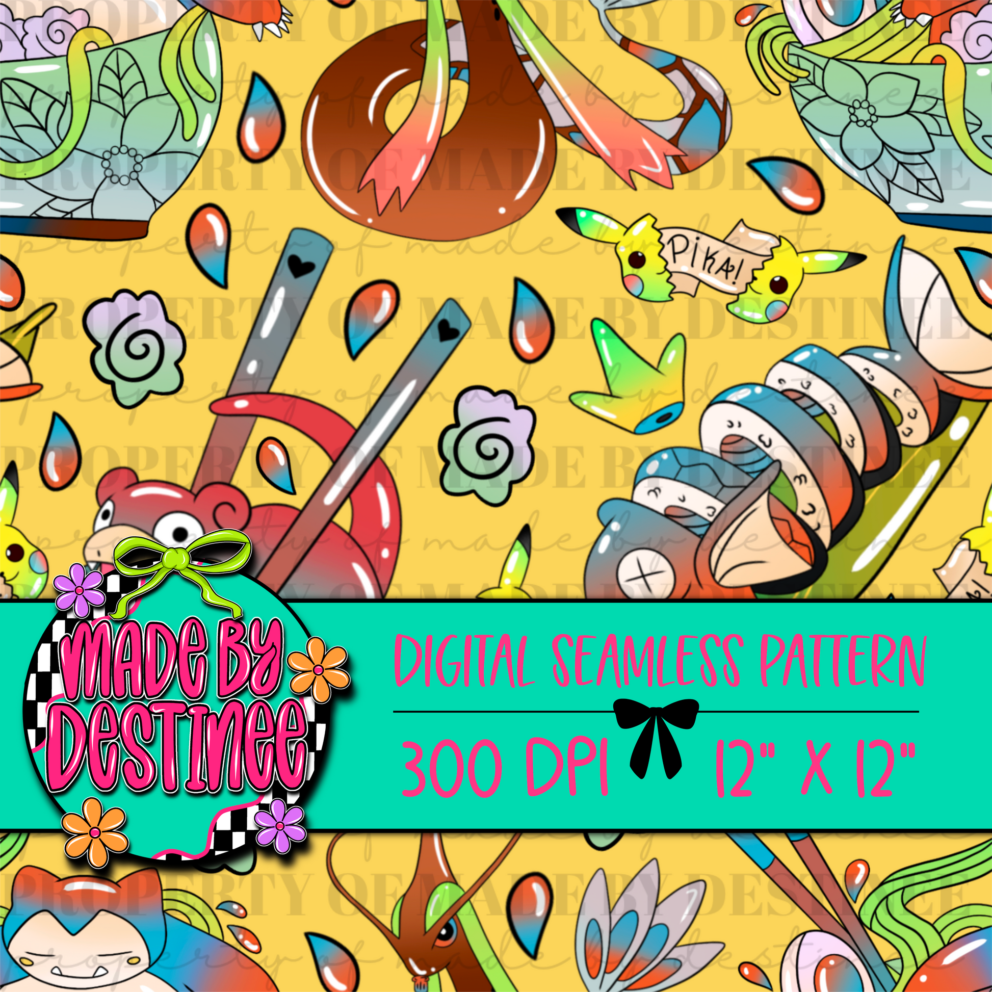 Kawaii Food Seamless Digital Pattern | Cute Sushi Ramen Noodles PNG