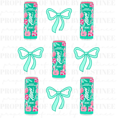 Alani Winter Wonderland Clipart Set | Christmas Energy Drink & Bow PNGs | Holiday Sublimation Elements
