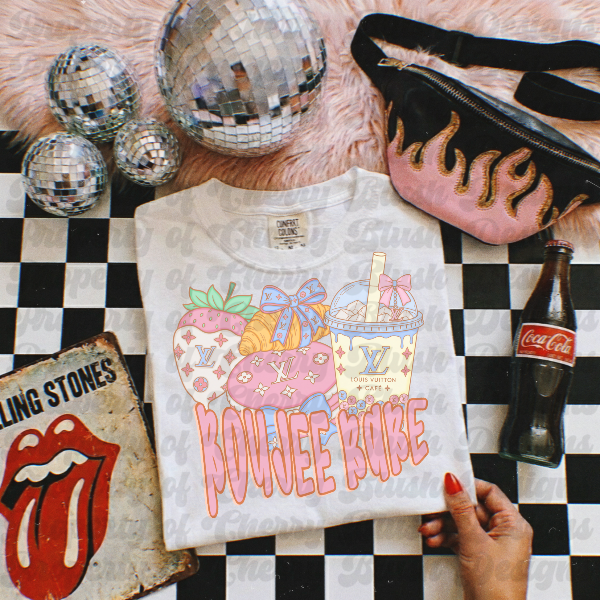 Boujee Babe Café PNG | Coquette Dessert Graphic | Luxury-Inspired Sublimation Design