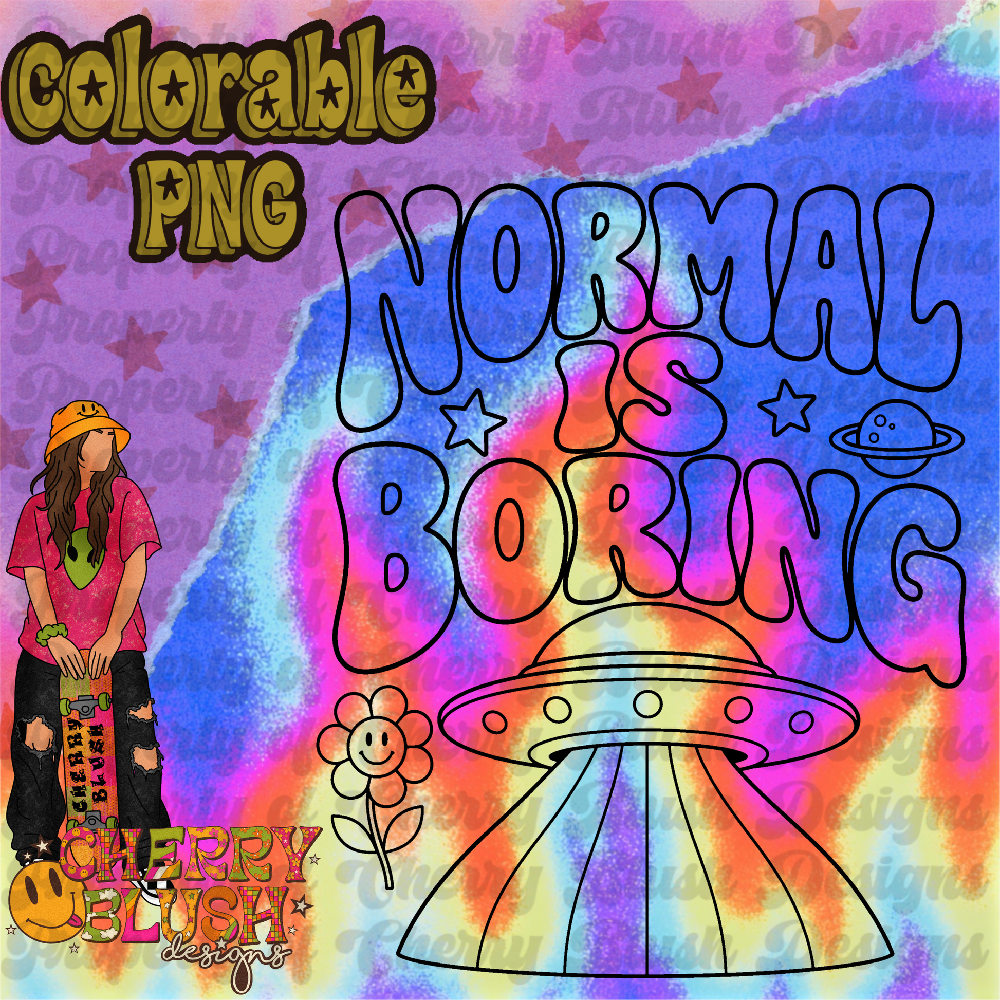 Normal is Boring Colorable PNG
