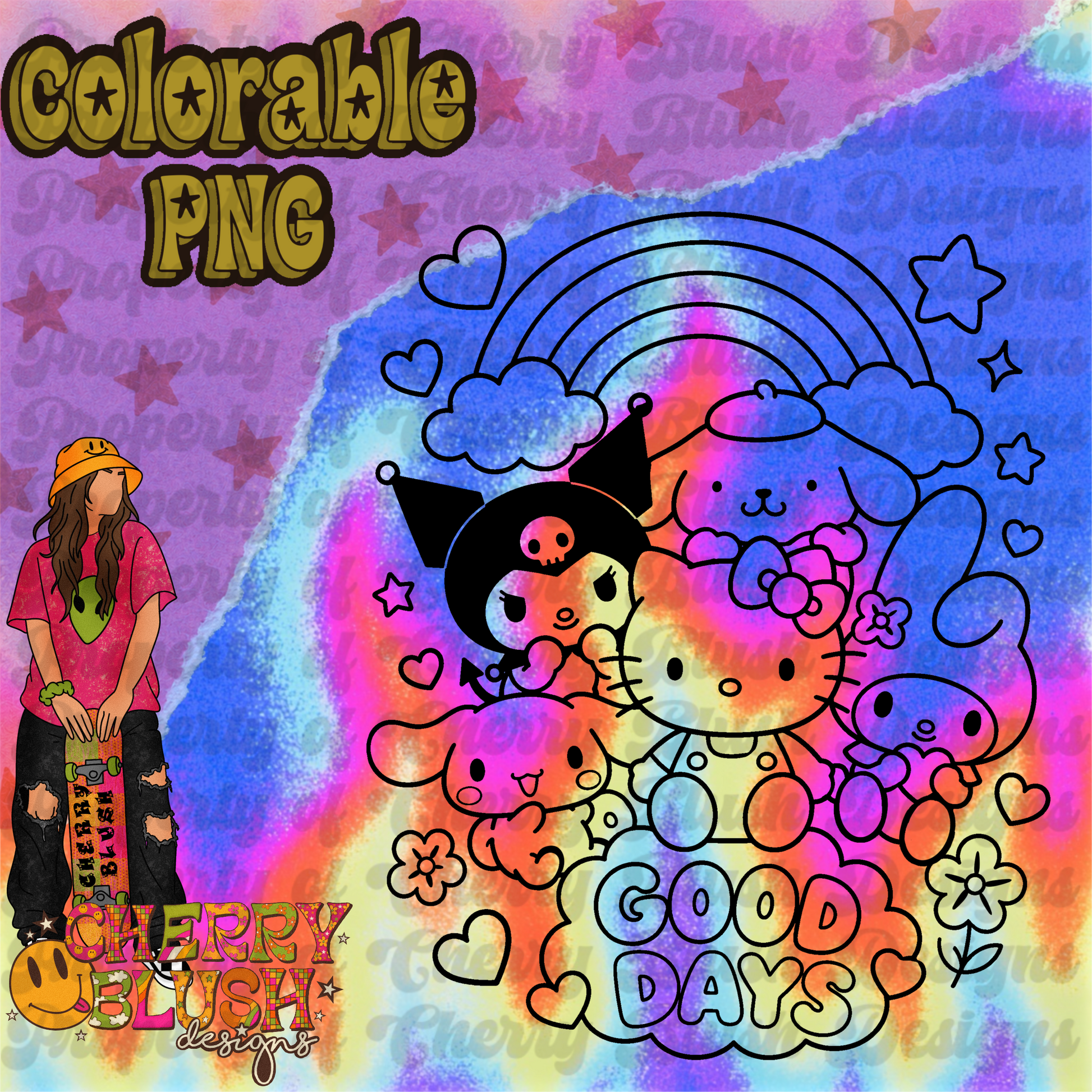 Good Days Colorable PNG